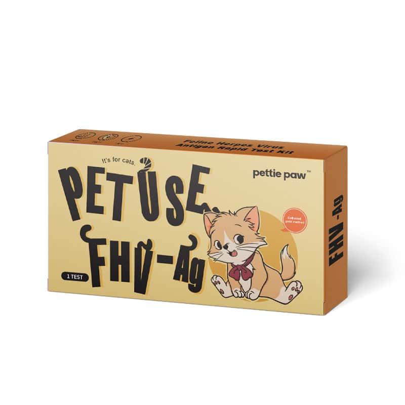 Verpackung eines Katzentests auf Feliner Herpesvirus-Antigen. Enthält 1 Test.