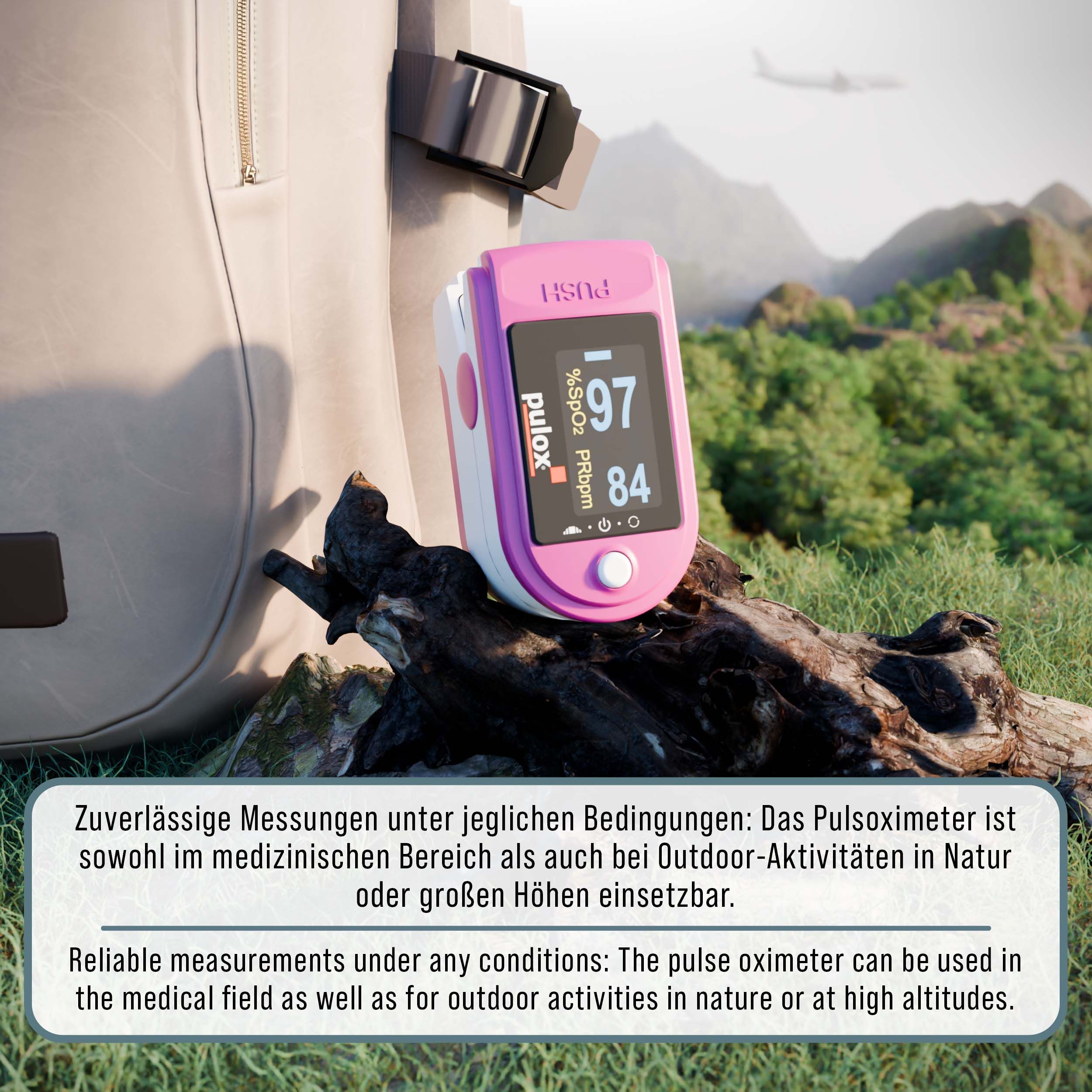 Pulox PO-200 Solo - Finger-Pulsoximeter in Pink