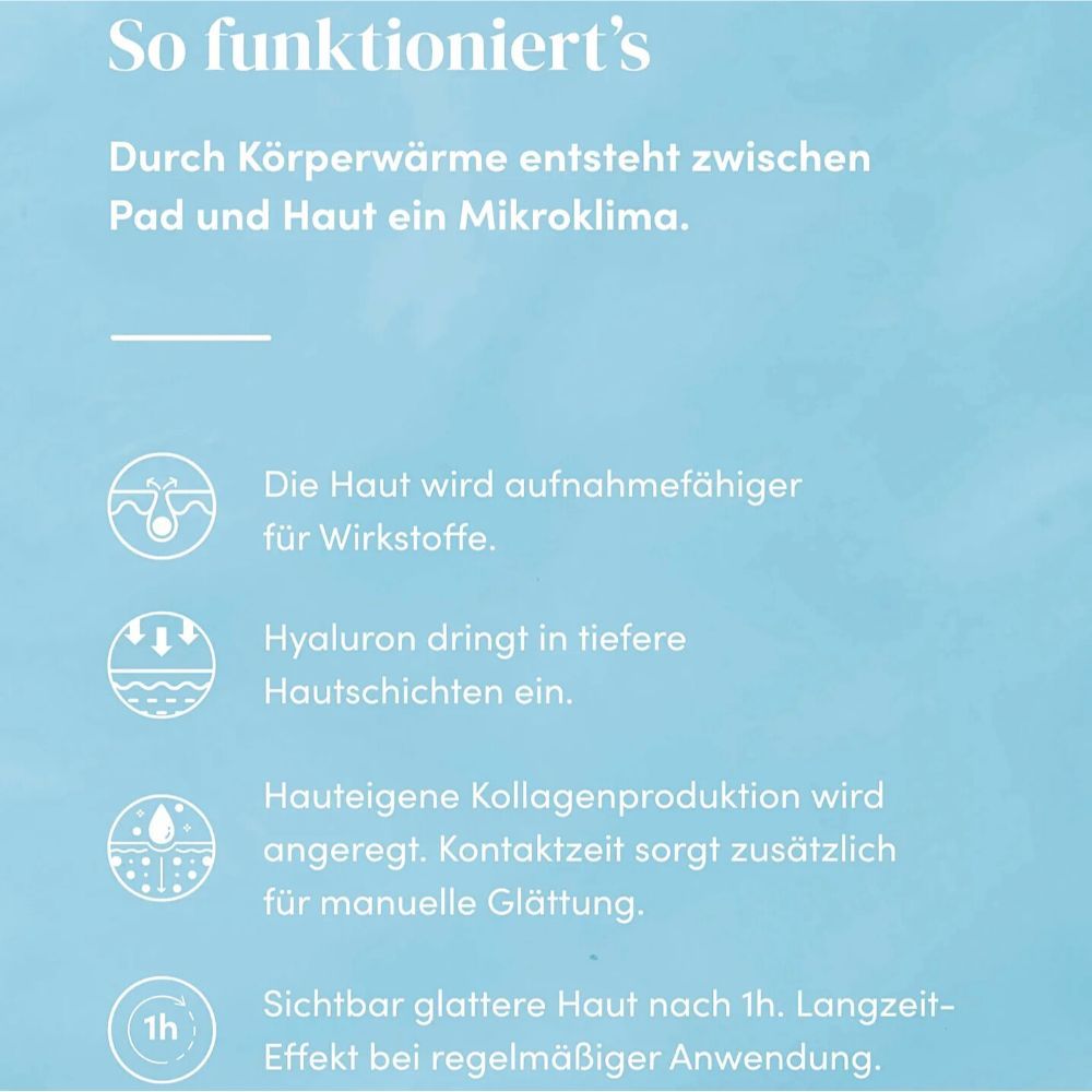 Wie es funktioniert: Diagramme zeigen die Wirkung des Pads auf die Haut.