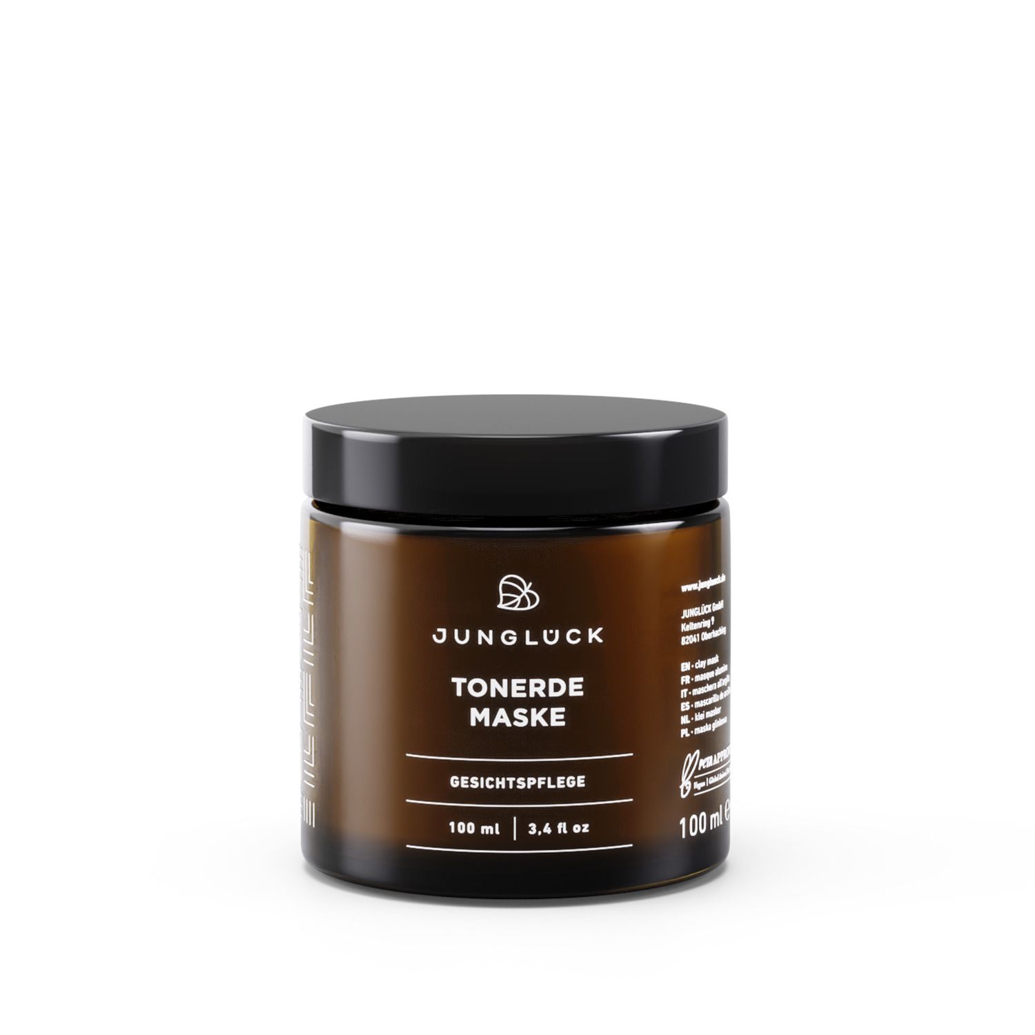 JUNGLÜCK Tonerde Maske - zur Reinigung und Pflege bei unreiner Haut, Vegan