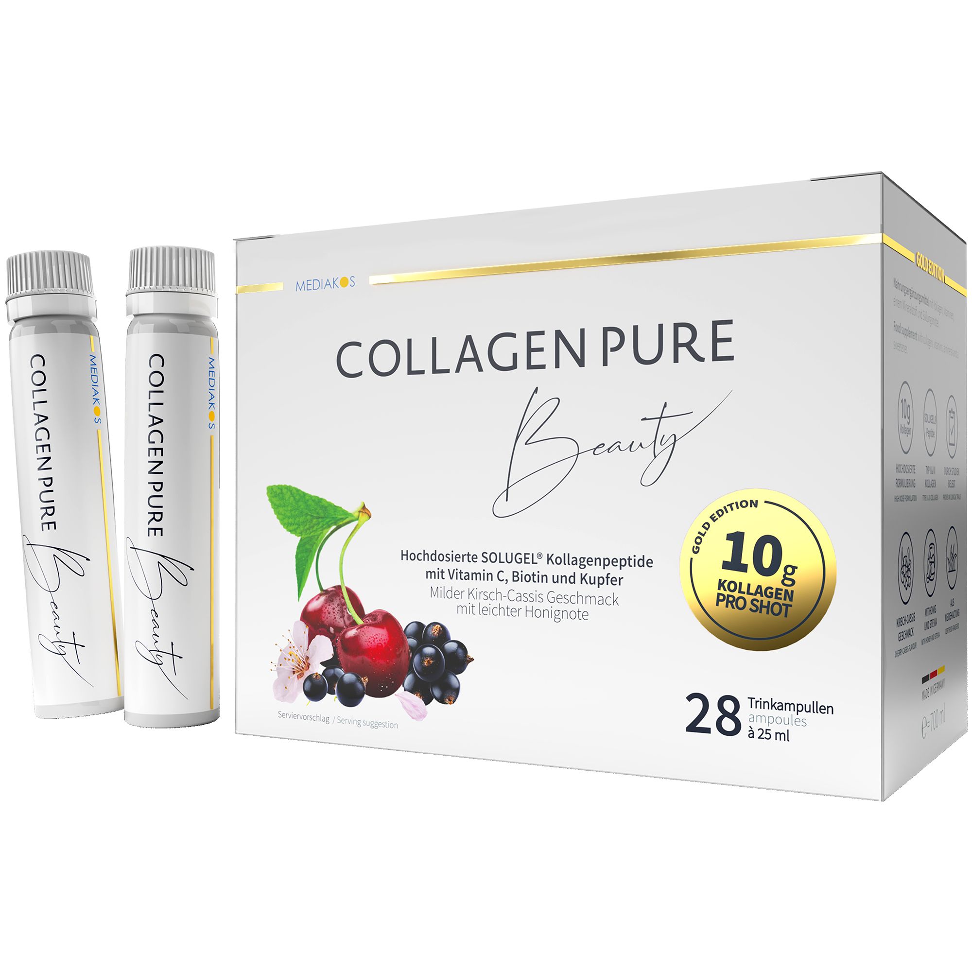 COLLAGEN PURE Beauty 10 g Gold Trinkampullen hochdosiert