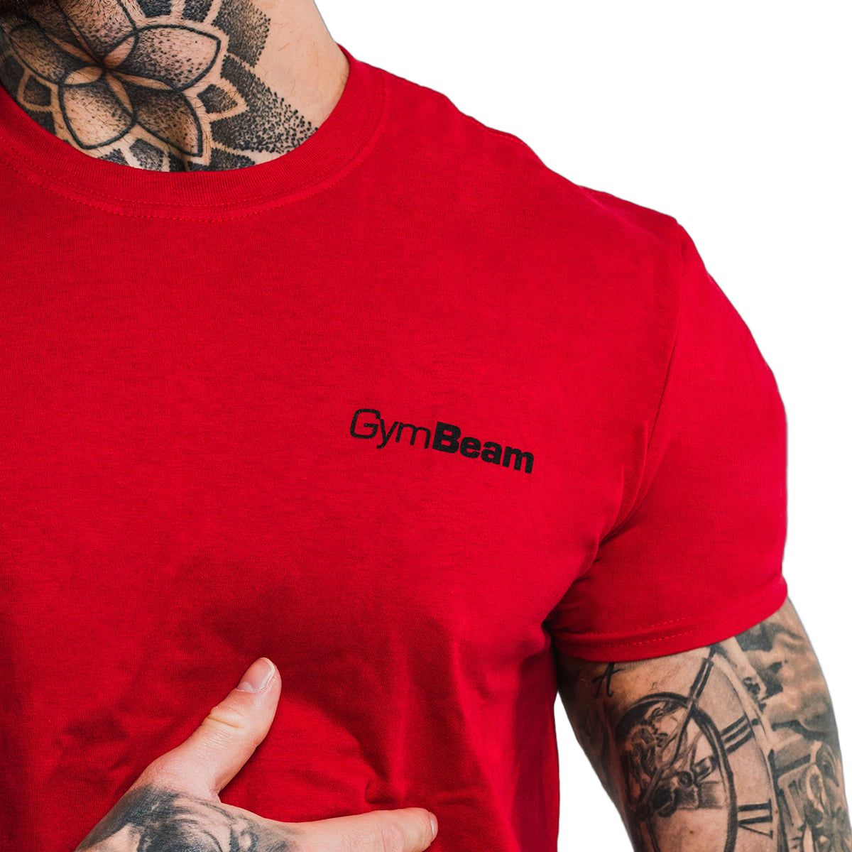 GymBeam T-Shirt Herren Regular Kurzarm Cherry Red
