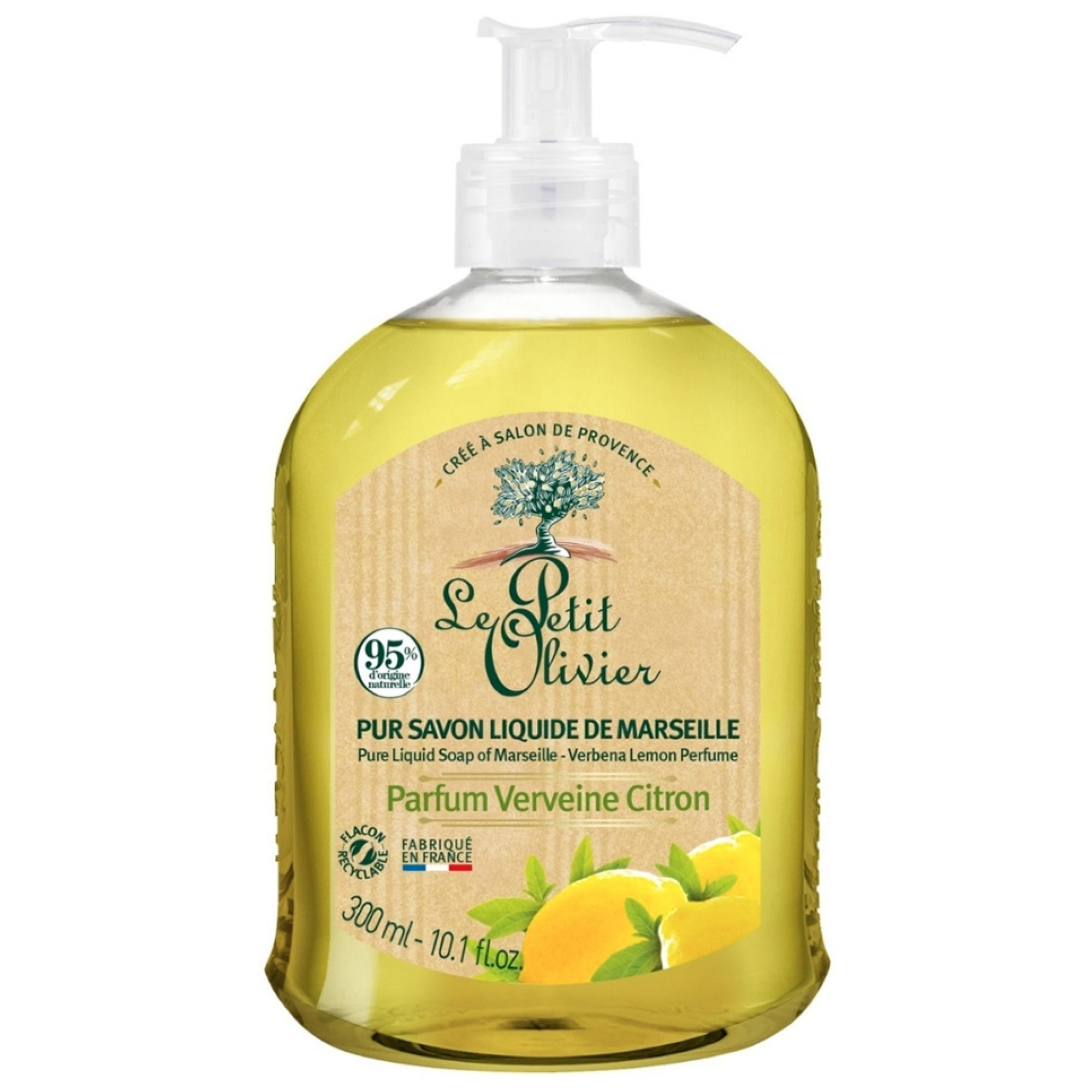 Le Petit Olivier Pure Liquid Marseille Soap mit Zitronenverbene 8,7x4,7x16 cm