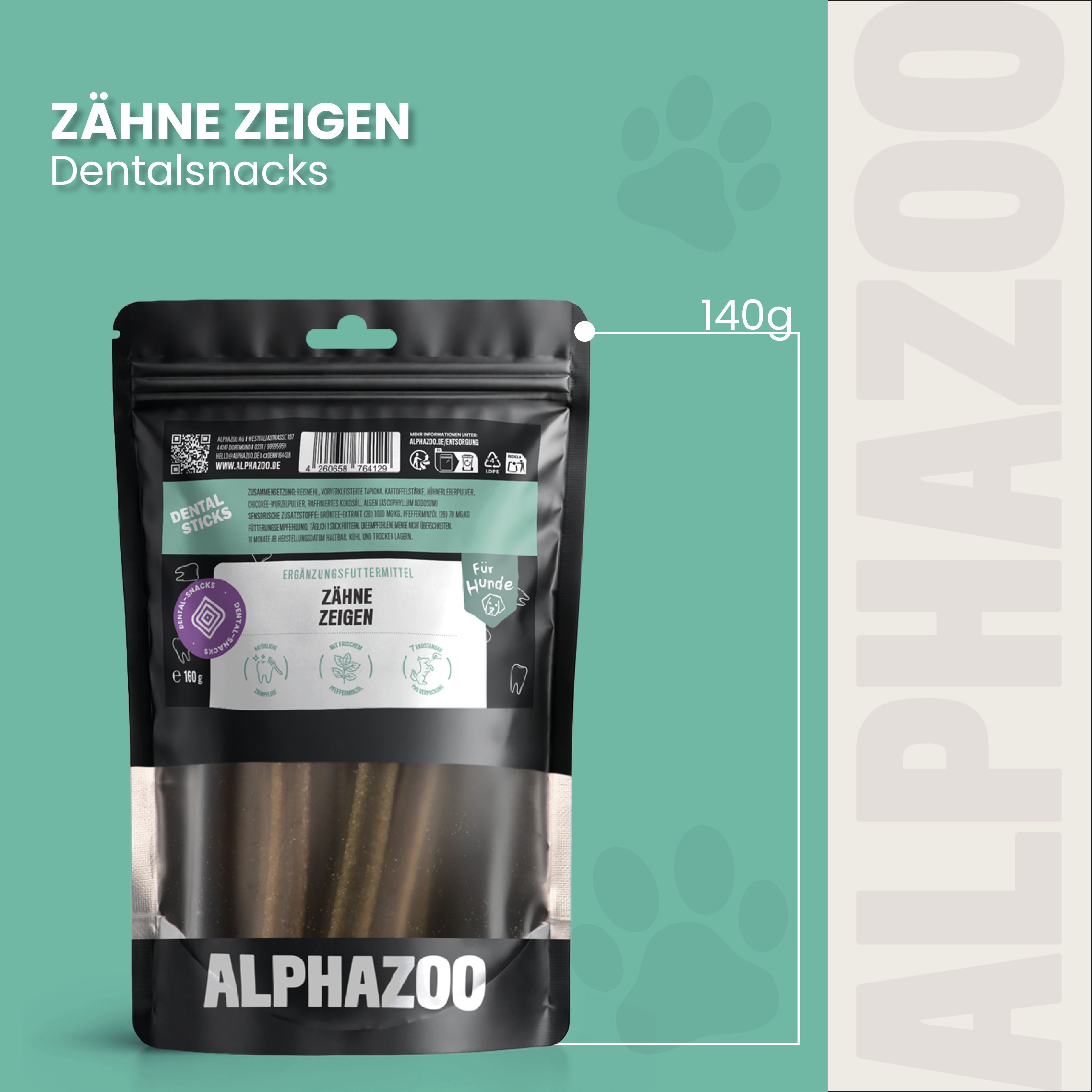 alphazoo Zähne Zeigen Dentalsticks für Hunde – Zahnpflege & Anti Plaque