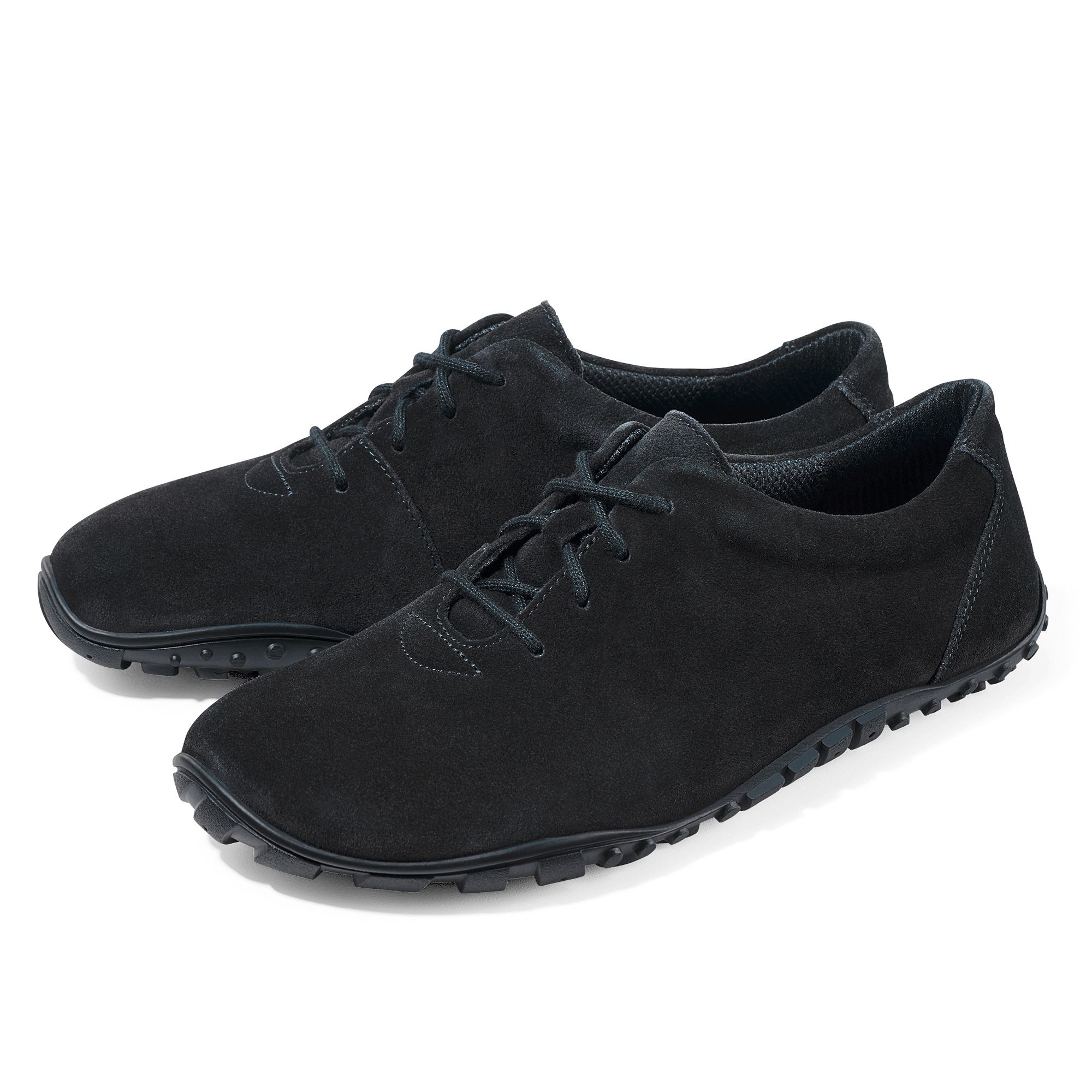 Schwarze BÄR Joana Damen Schnürschuhe aus Wildleder, Weite H.