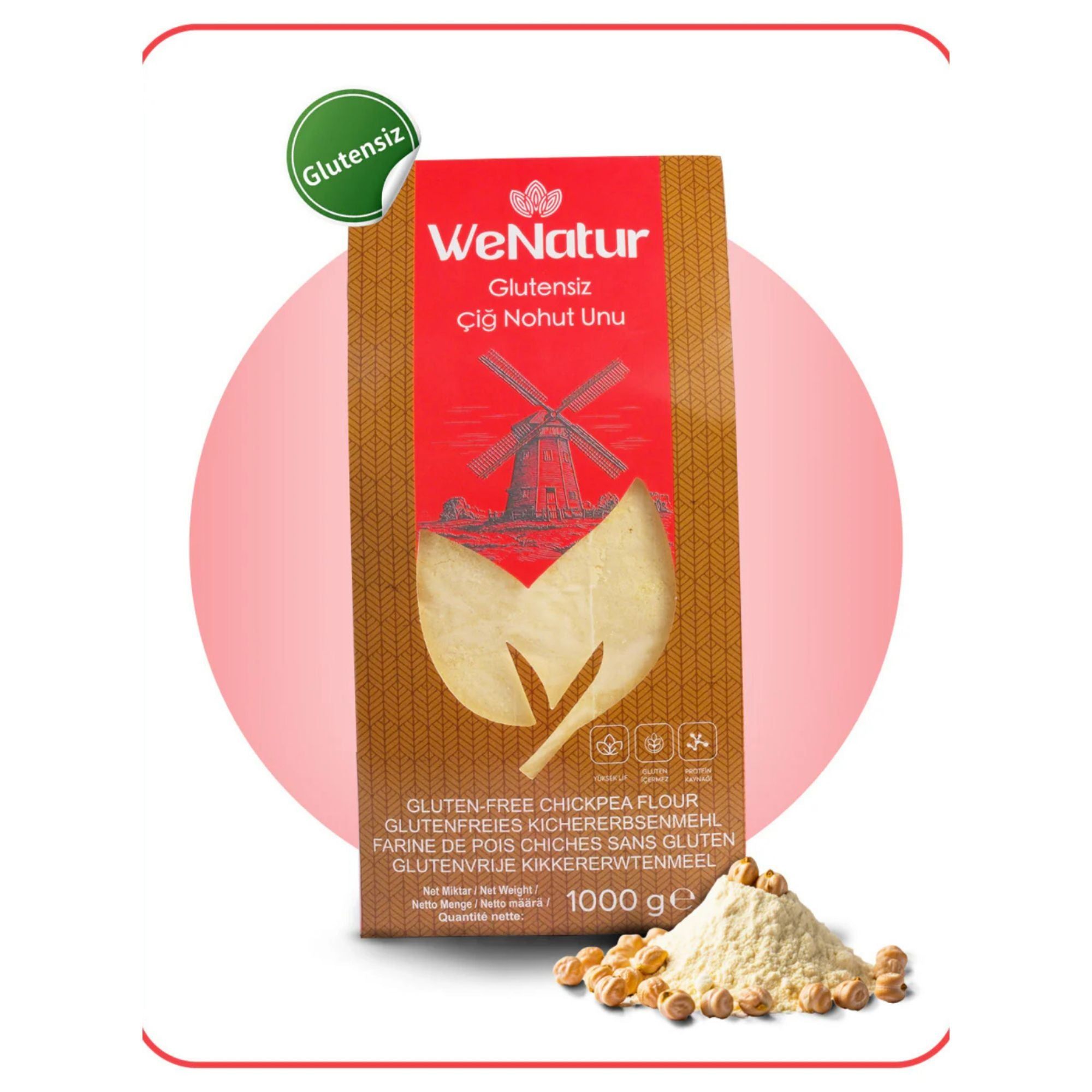 WeNatur  Glutenfreies Rohes Kichererbsenmehl