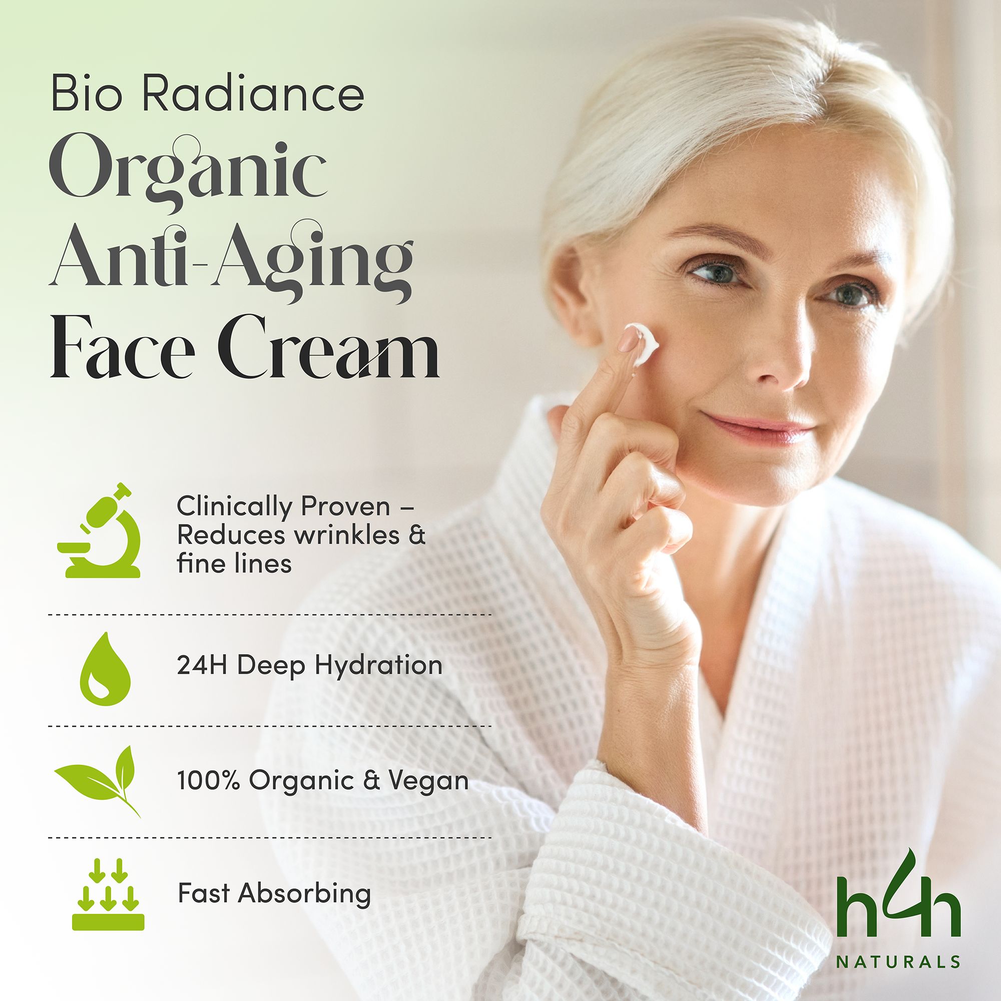 H4H Naturals® Bio Radiance Gesichtscreme Anti-Aging