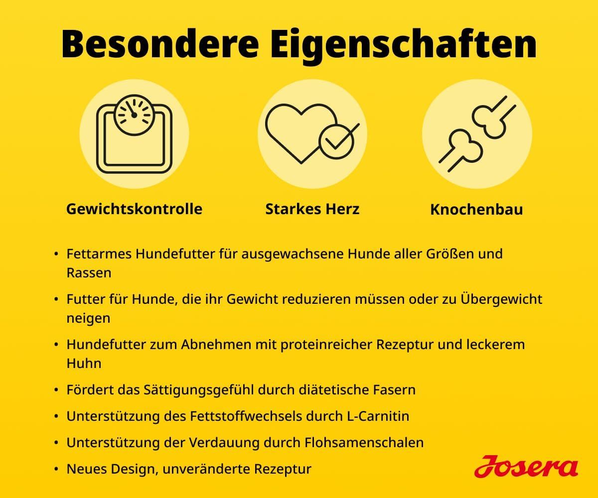 Josera Light & Vital: Gewichtskontrolle, starkes Herz, Knochenbau. Fettarmes Hundefutter.