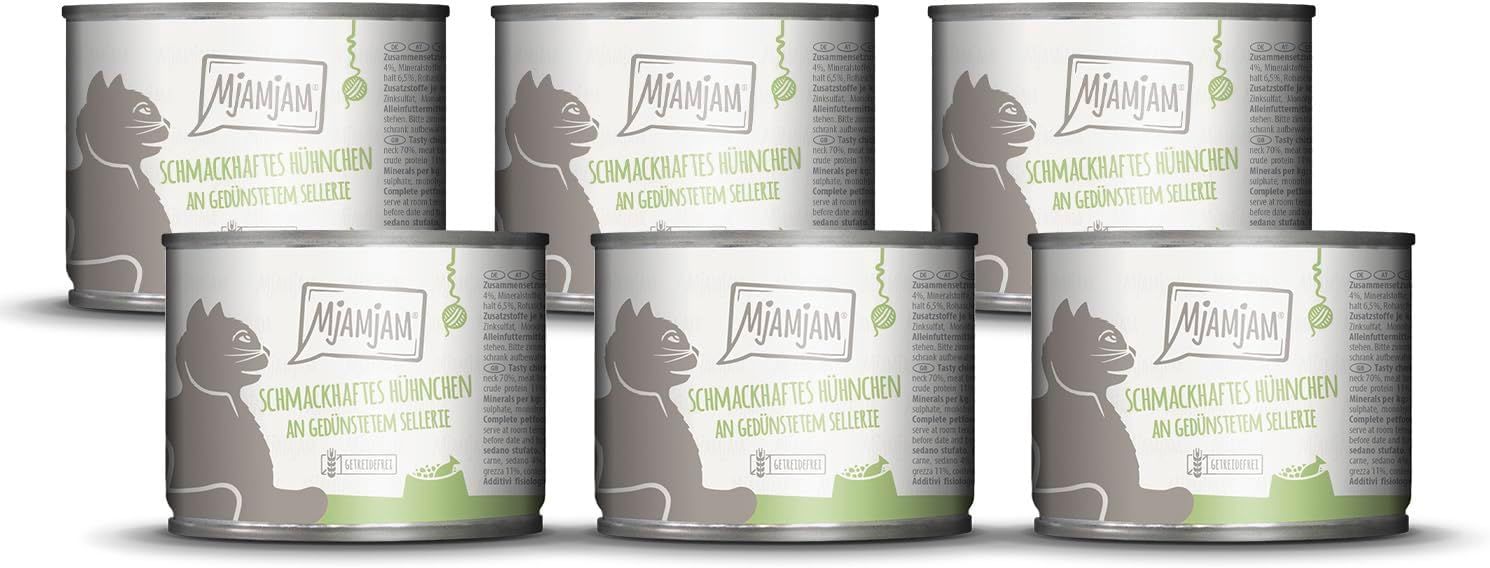 MjAMjAM – schmackhaftes Hühnchen an gedünstetem Sellerie 6x200 g Futter