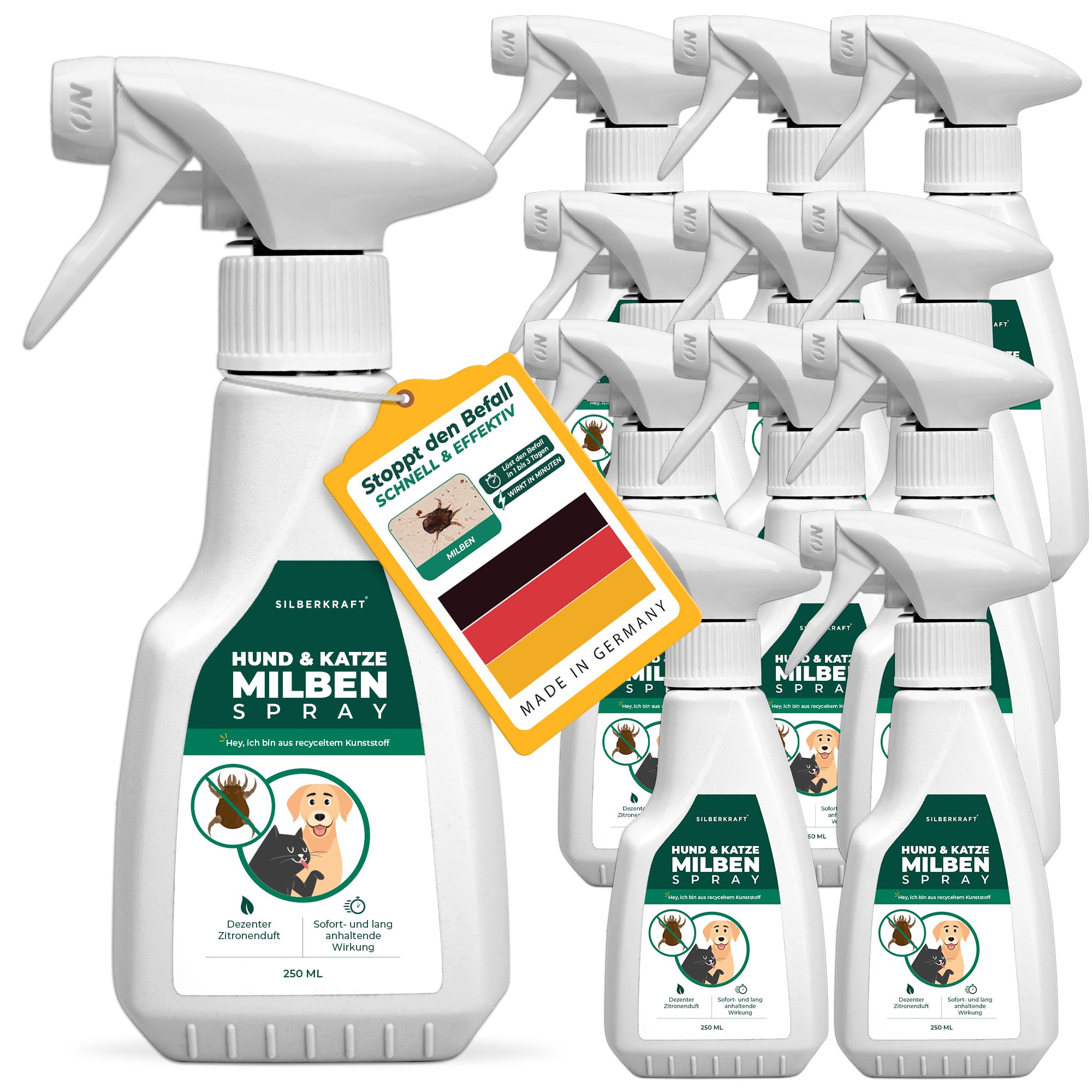 SILBERKRAFT Milbenspray Hunde & Katzen