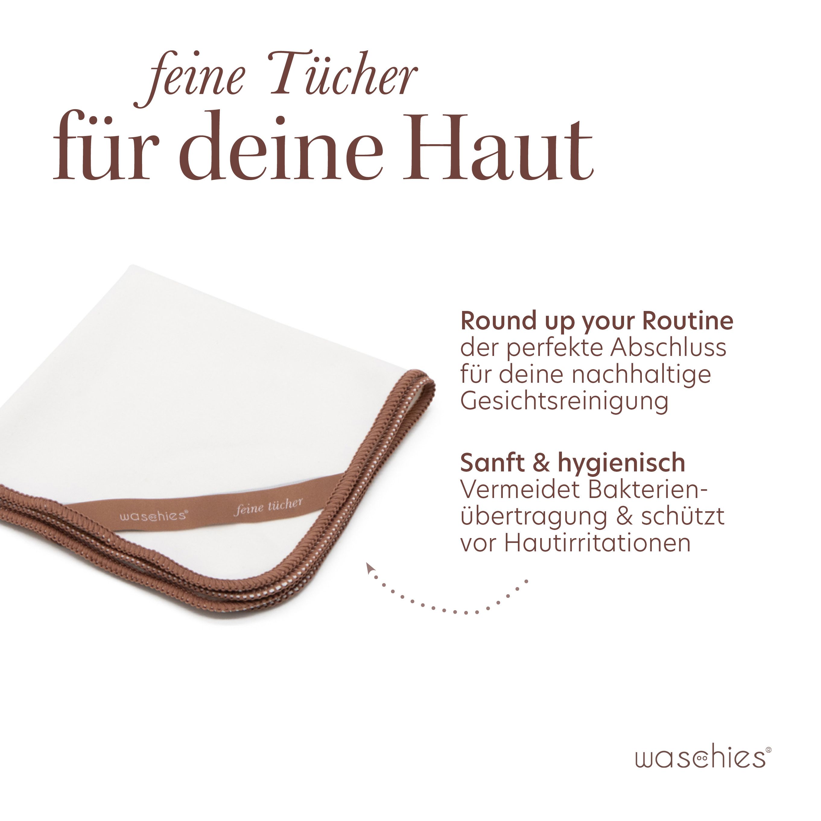 waschies Feine Gesichtstücher 5er Set - Beige