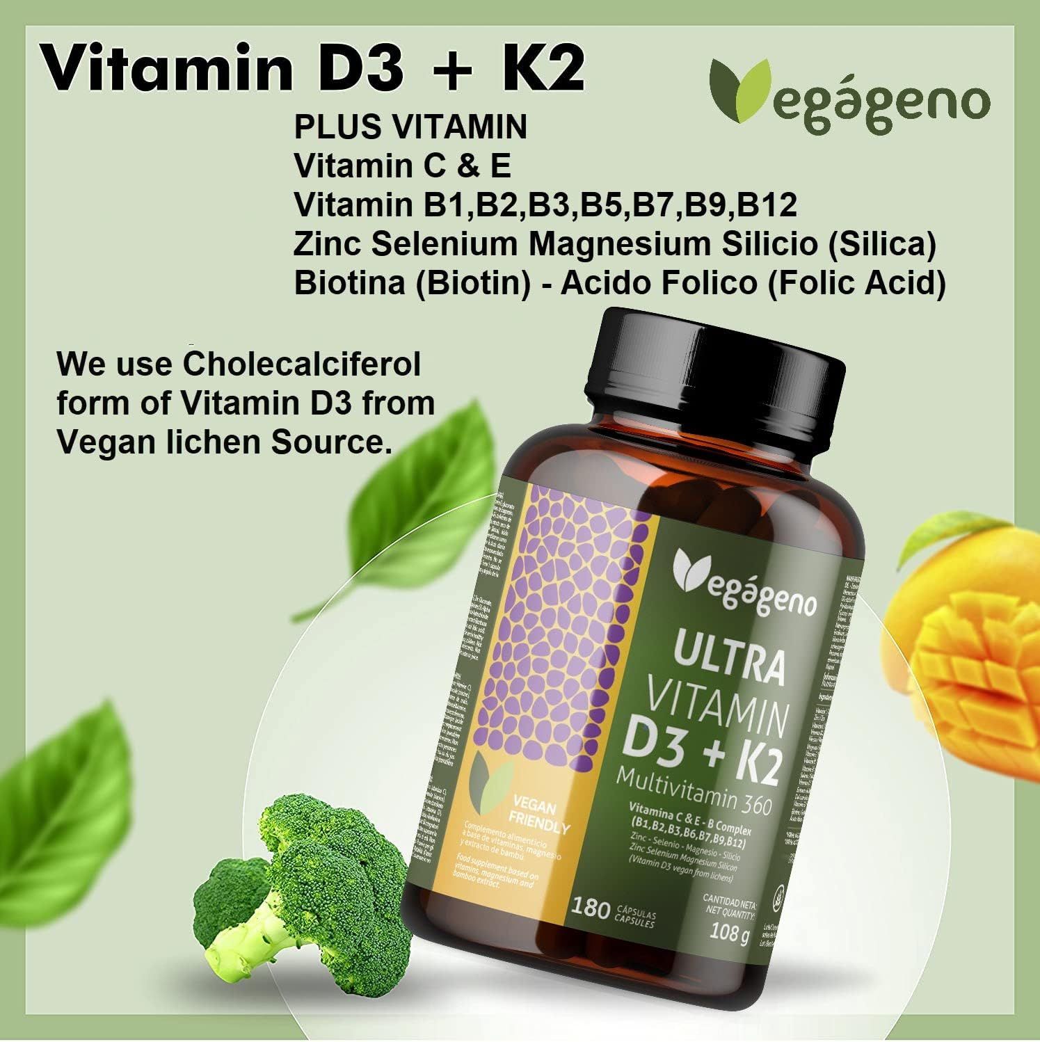 VEGÁGENO Vitamin D3 und K2 Kapseln