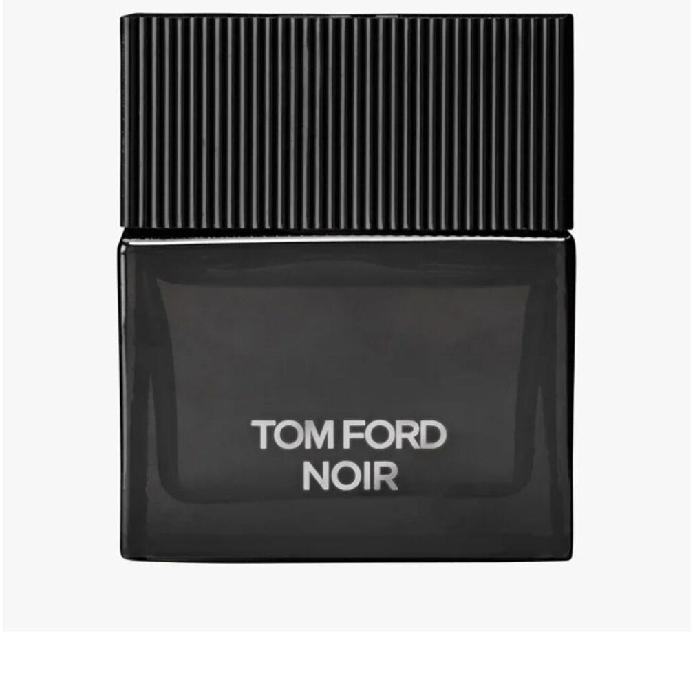 Schwarzer Flakon mit schwarzem Deckel. Aufschrift TOM FORD NOIR in weißer Schrift.