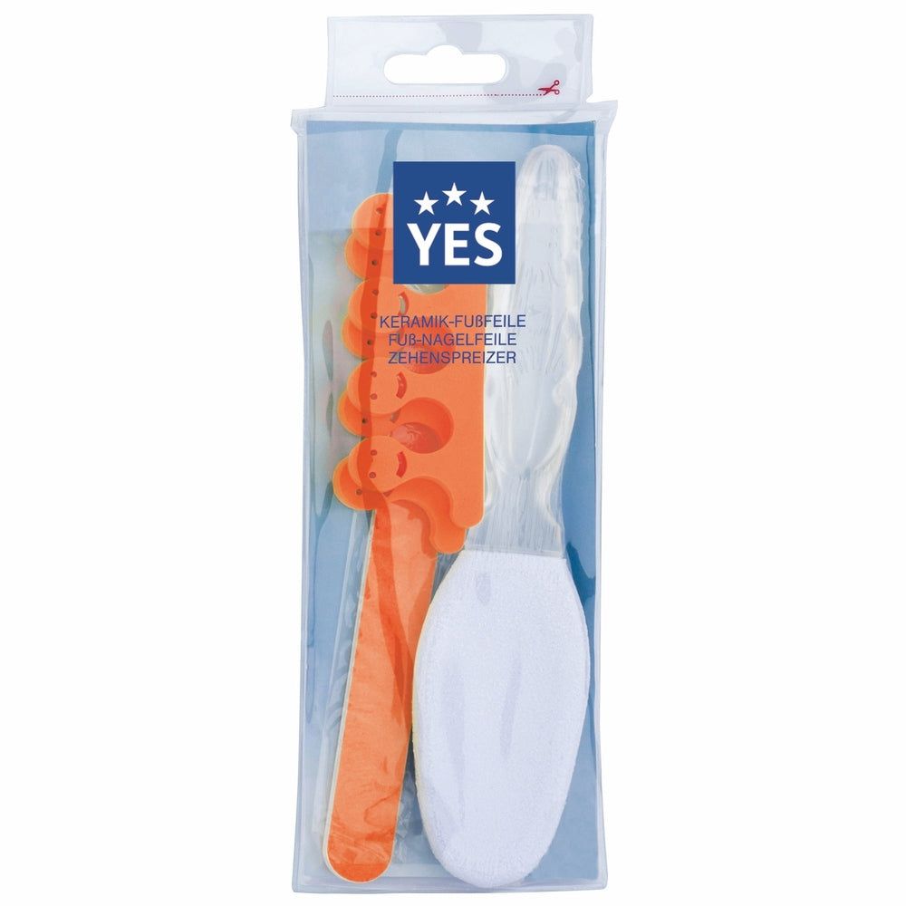 YES Solingen Fußpflege-Set pedi-care Orange mit Keramik-Fußfeile 1 St