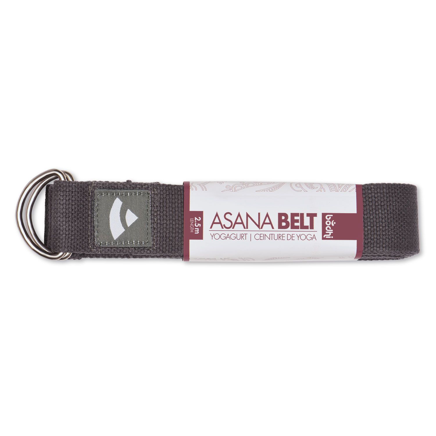 bodhi Yogagurt Asana Belt, Metallringe Baumwolle anthrazit 910-MRA