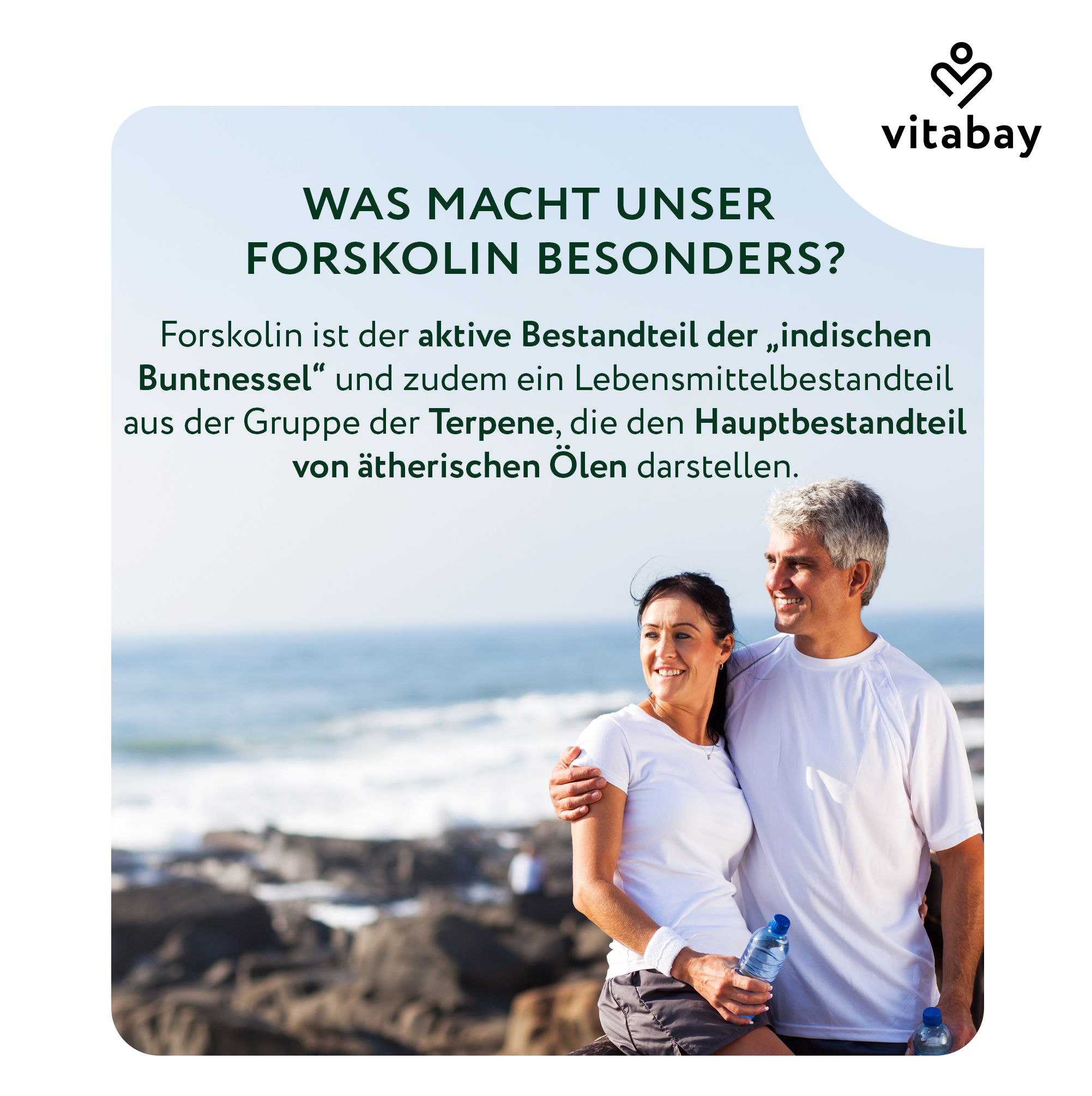 Ein Paar am Strand, das einen gesunden Lebensstil und Wohlbefinden symbolisiert.