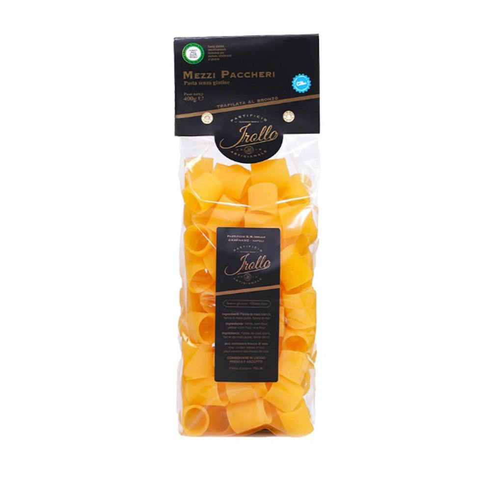 Pastificio Irollo Bianco/Giallo Mezzi Paccheri Irollo Pasta Senza Glutine, 400G - Immagine 4