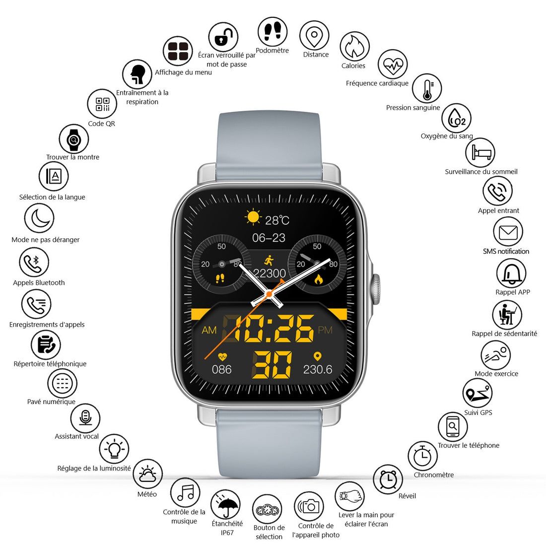 Platyne Multifunktionale Smartwatch