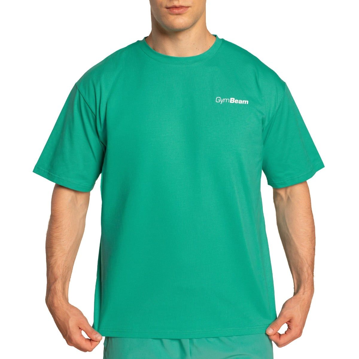 GymBeam T-Shirt Herren Oversized Kurzarm Limitless Lagoon