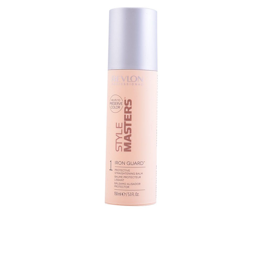 Flasche STYLE MASTERS Eisenschutz. Beige-silberfarben. Aufschrift: Iron Guard, 1, 150ml. Schützt vor Hitze.