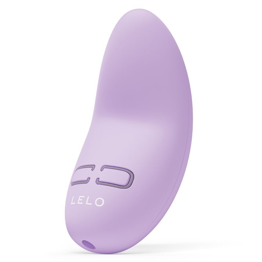 Schwarze Verpackung mit lila Vibrator. Marke LELO, Modell Lily 3.
