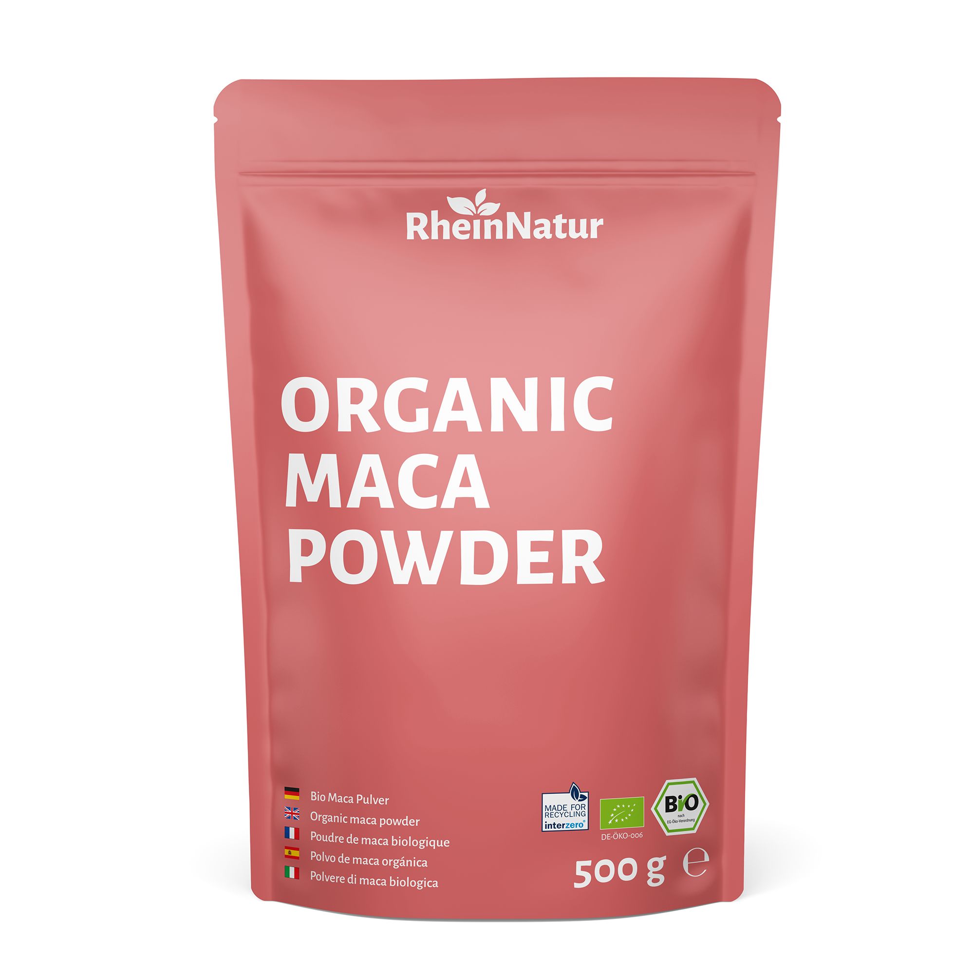 RheinNatur Bio Maca Rot Pulver 500 g