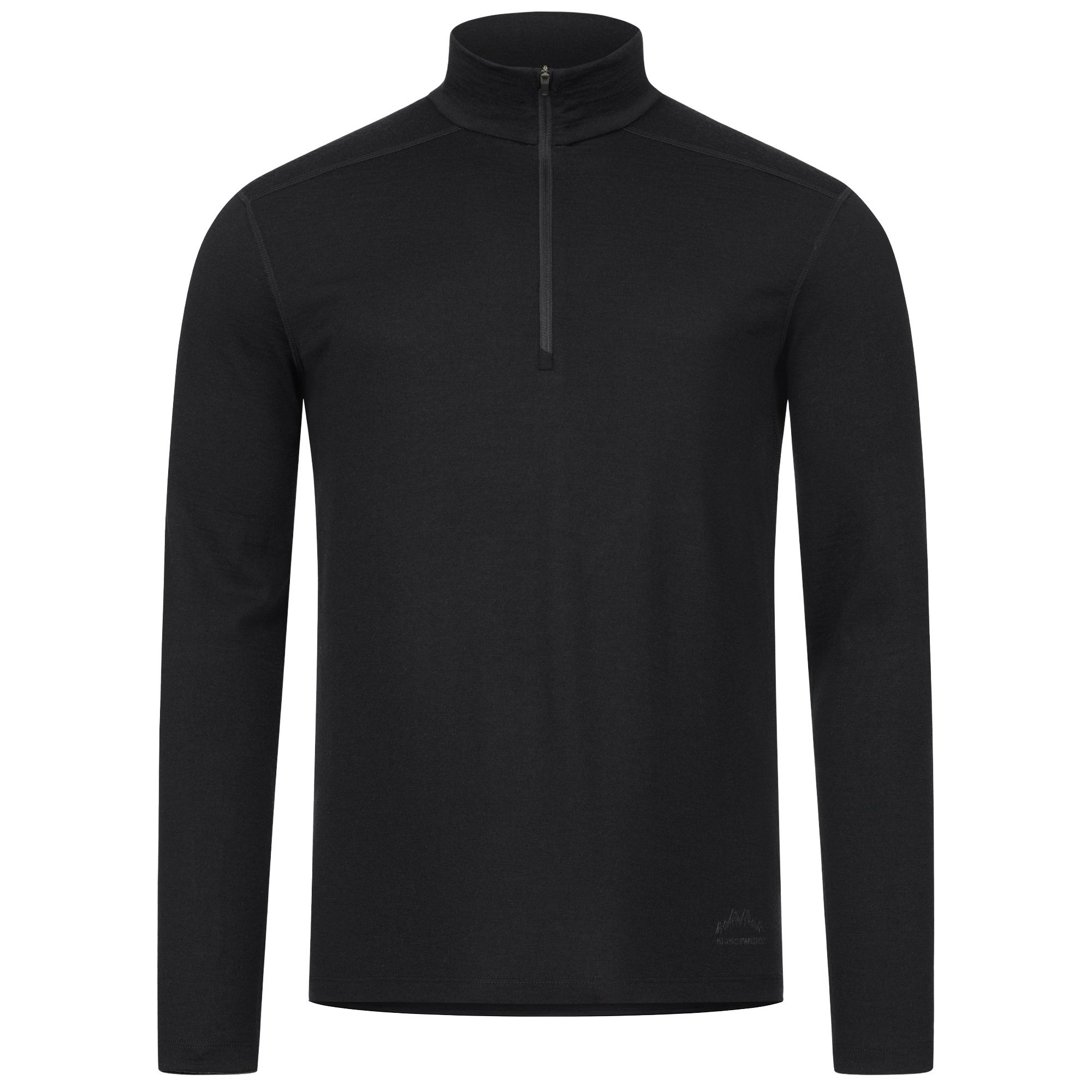 Alpenwert Zip Longsleeve Herren 100% Merino Schwarz S 79 St