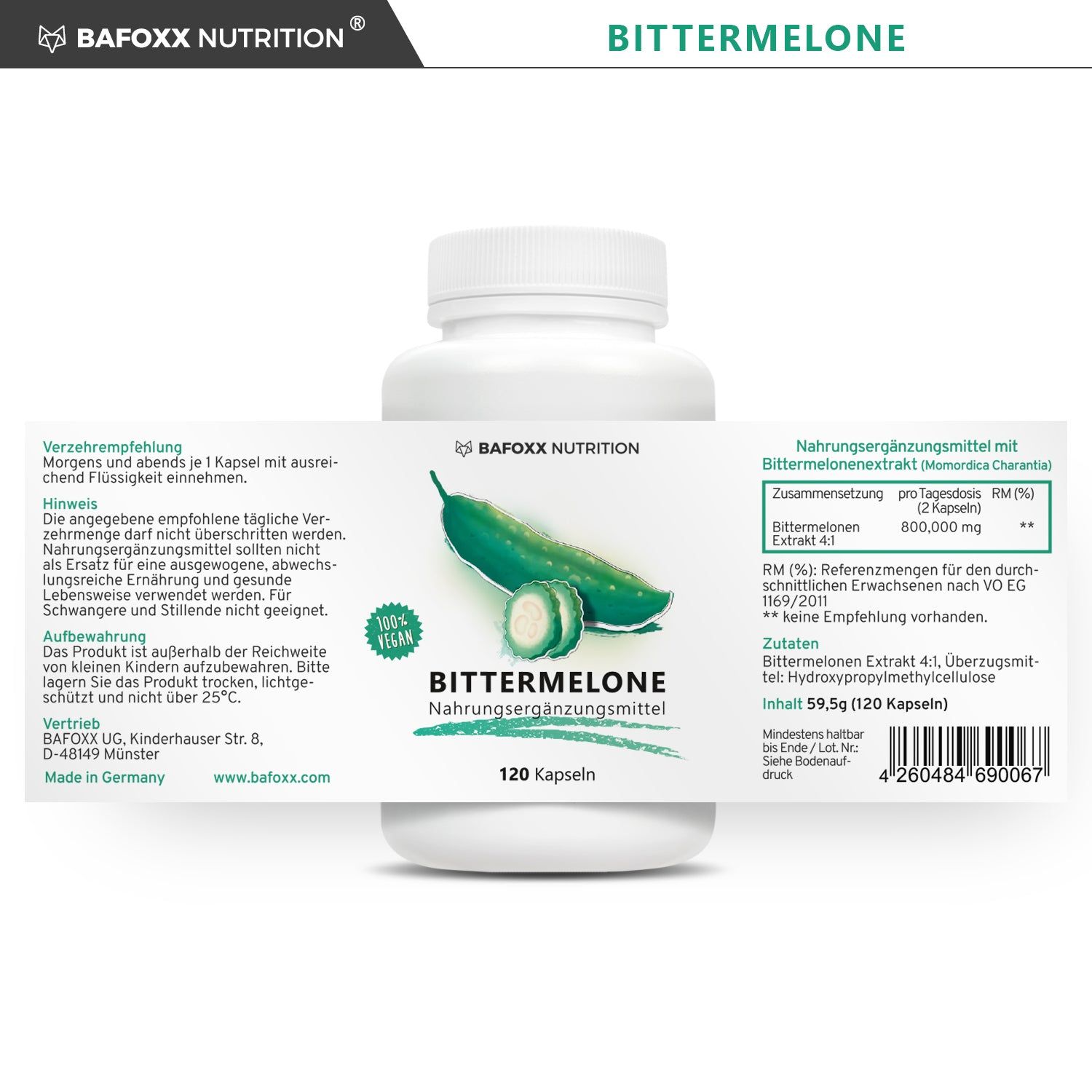 BAFOXX Nutrition® Bittermelone Kapseln