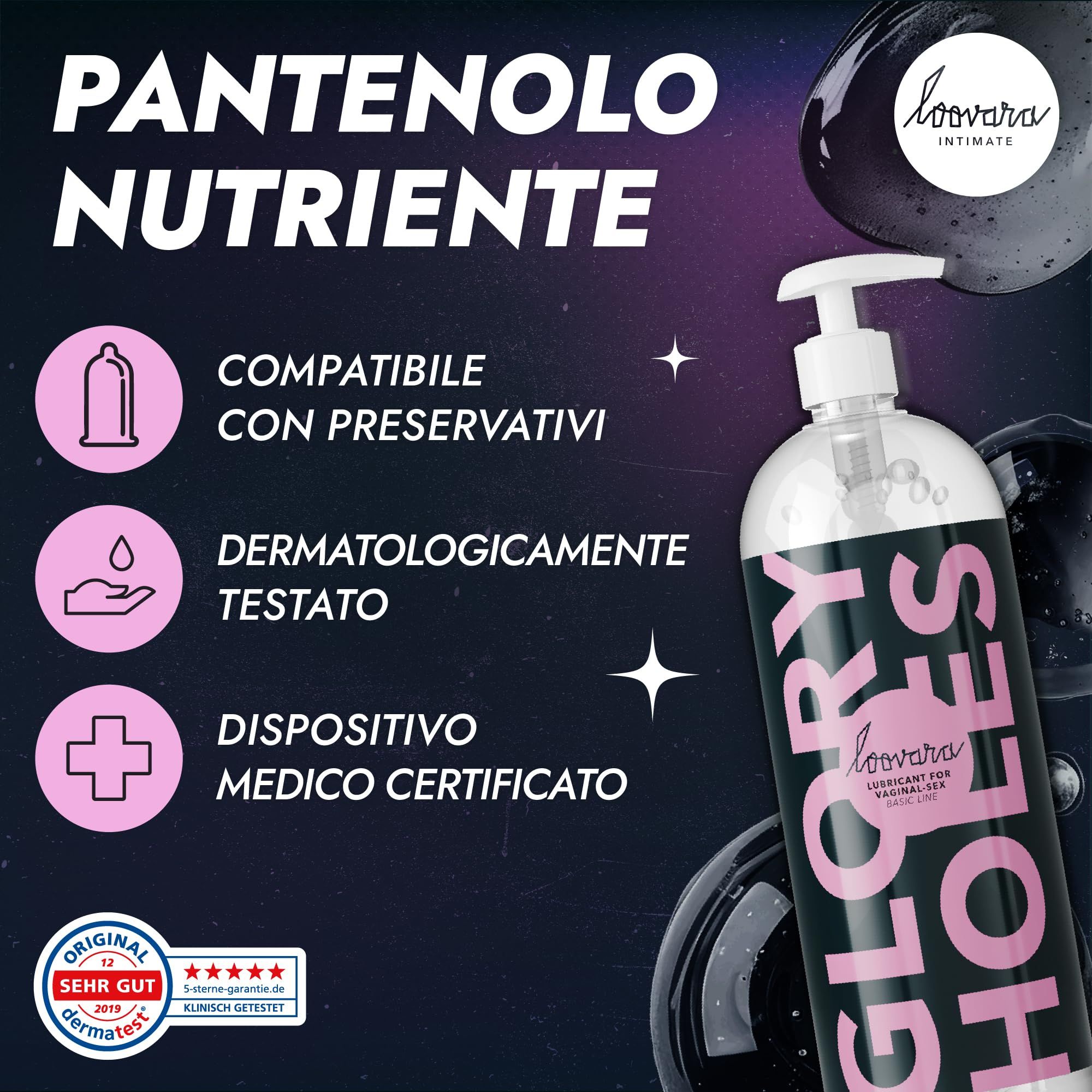 LOOVARA Glory Holes: Panthenol, dermatologisch getestet, medizinisch zertifiziertes Produkt.