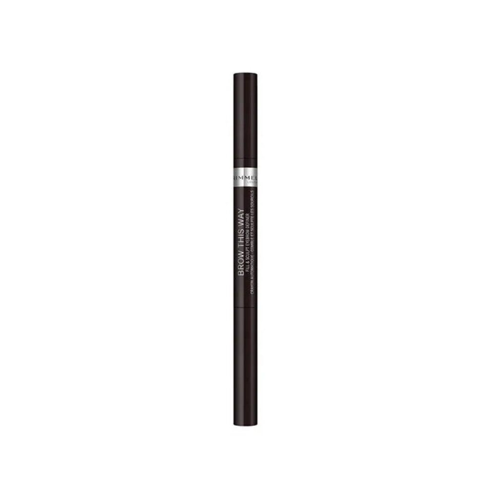 Doppelstift. Rimmel London Brow This Way Fill And Sculp Eyebrow Definer. Dunkelbraun. Text auf dem Stift.