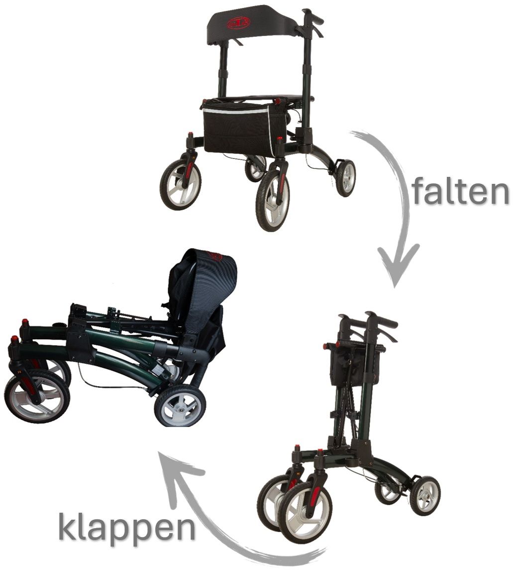 Rollator mit Sitz & Tasche – leicht, stabil & komfortabel