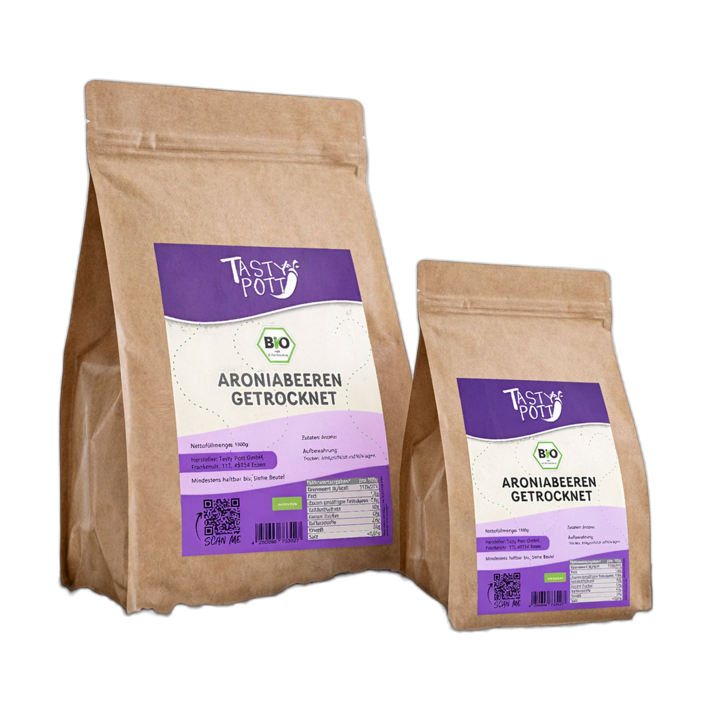 Tasty-Pott Tasty Pott Bio Aronia Beeren getrocknet 1000 g
