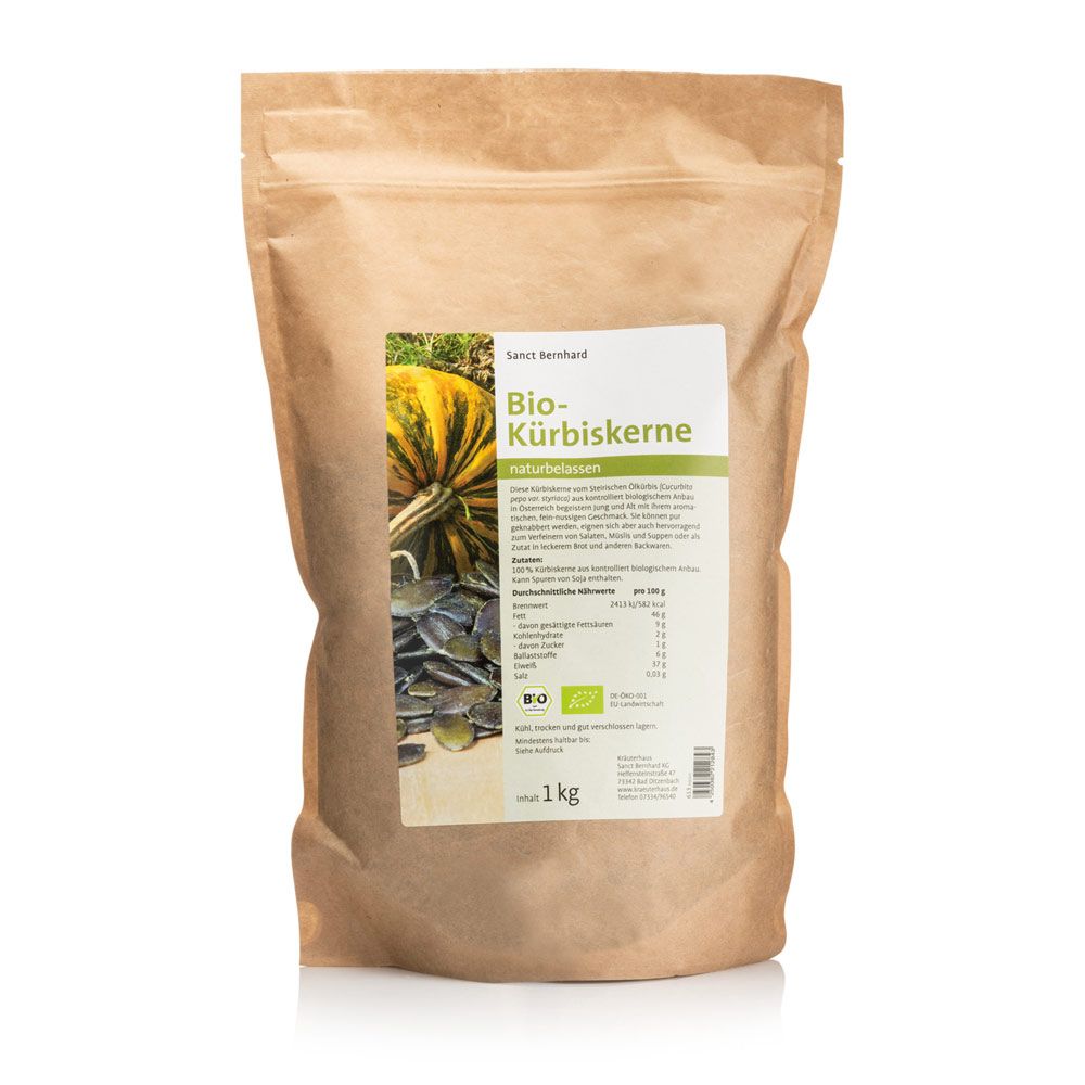 Sanct Bernhard Bio-Kürbiskerne naturbelassen 1 kg Kerne
