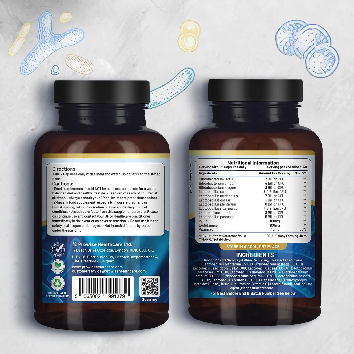 PROWISE Komplexe Probiotika und Präbiotika Kapseln