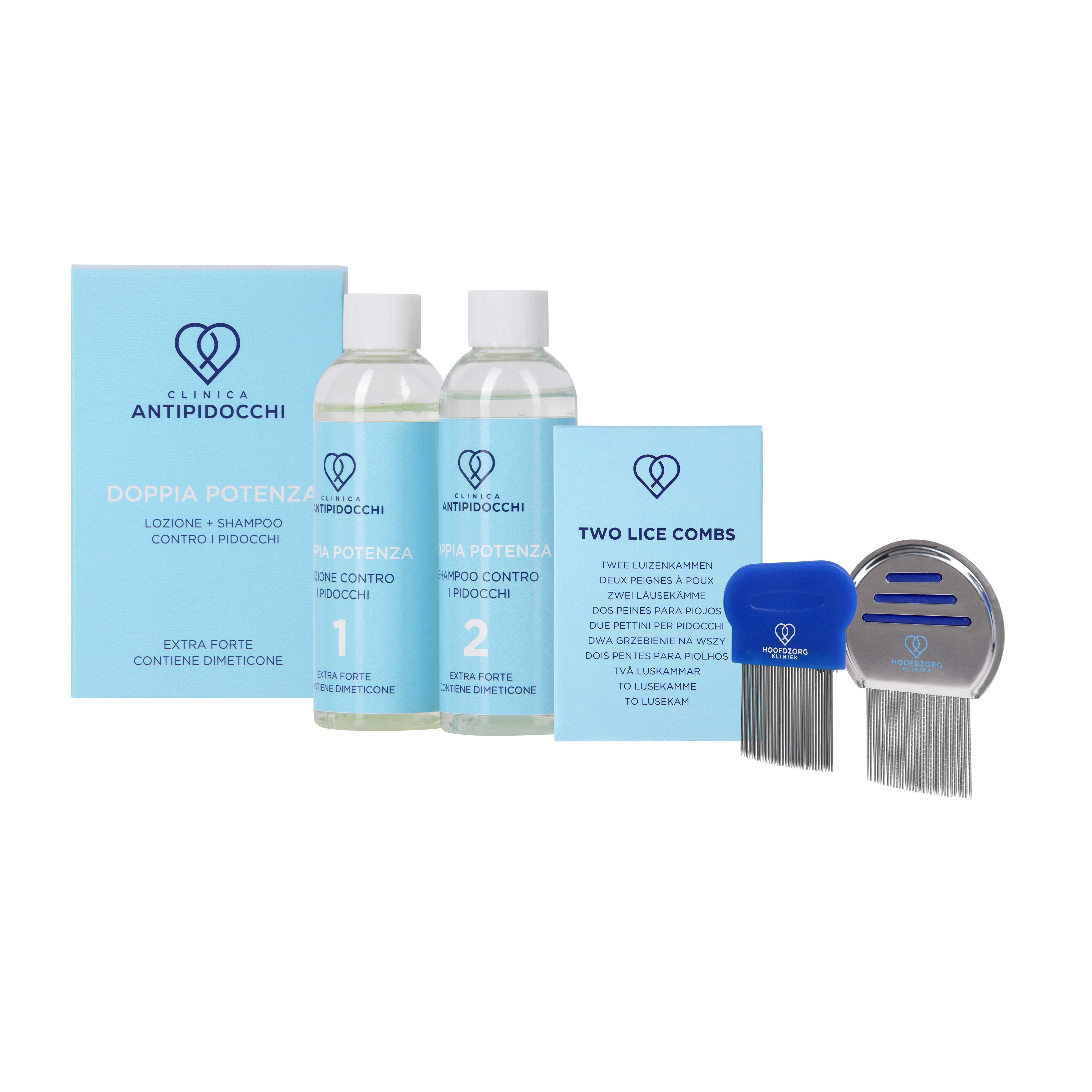 Clinica Anti Pidocchi Shampoo Premium per Pidocchi + Lozione Due Pettini