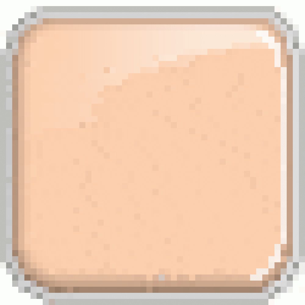 Quadratische, beige Foundation-Probe mit abgerundeten Ecken, in einem grauen Rahmen.