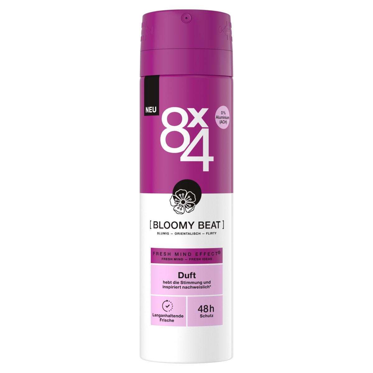 8x4 Deo Spray BLOOMY BEAT Mix aus blumig und orientalisch