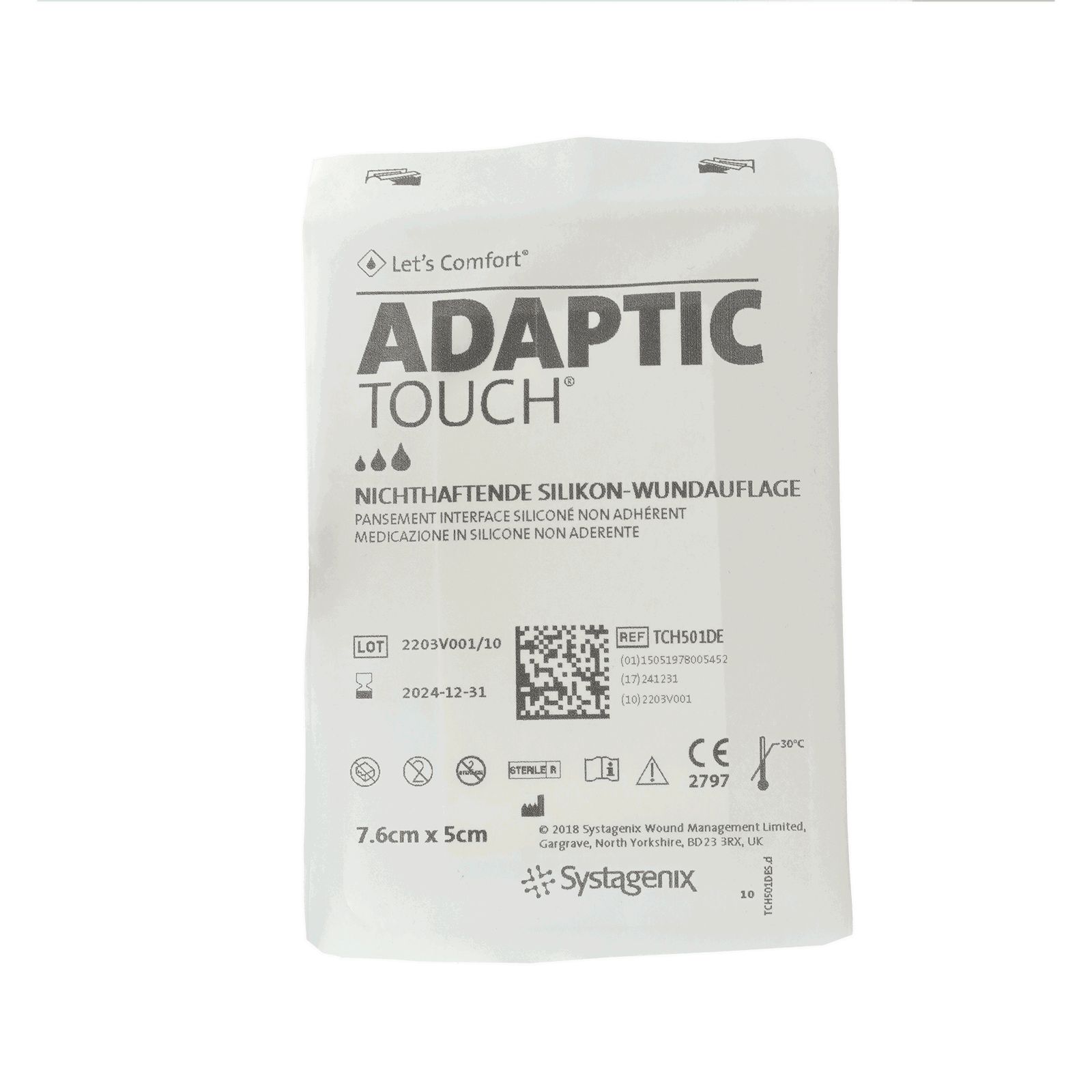 ADAPTIC Touch 5x7,6 cm nichthaft.Sil.Wundauflage