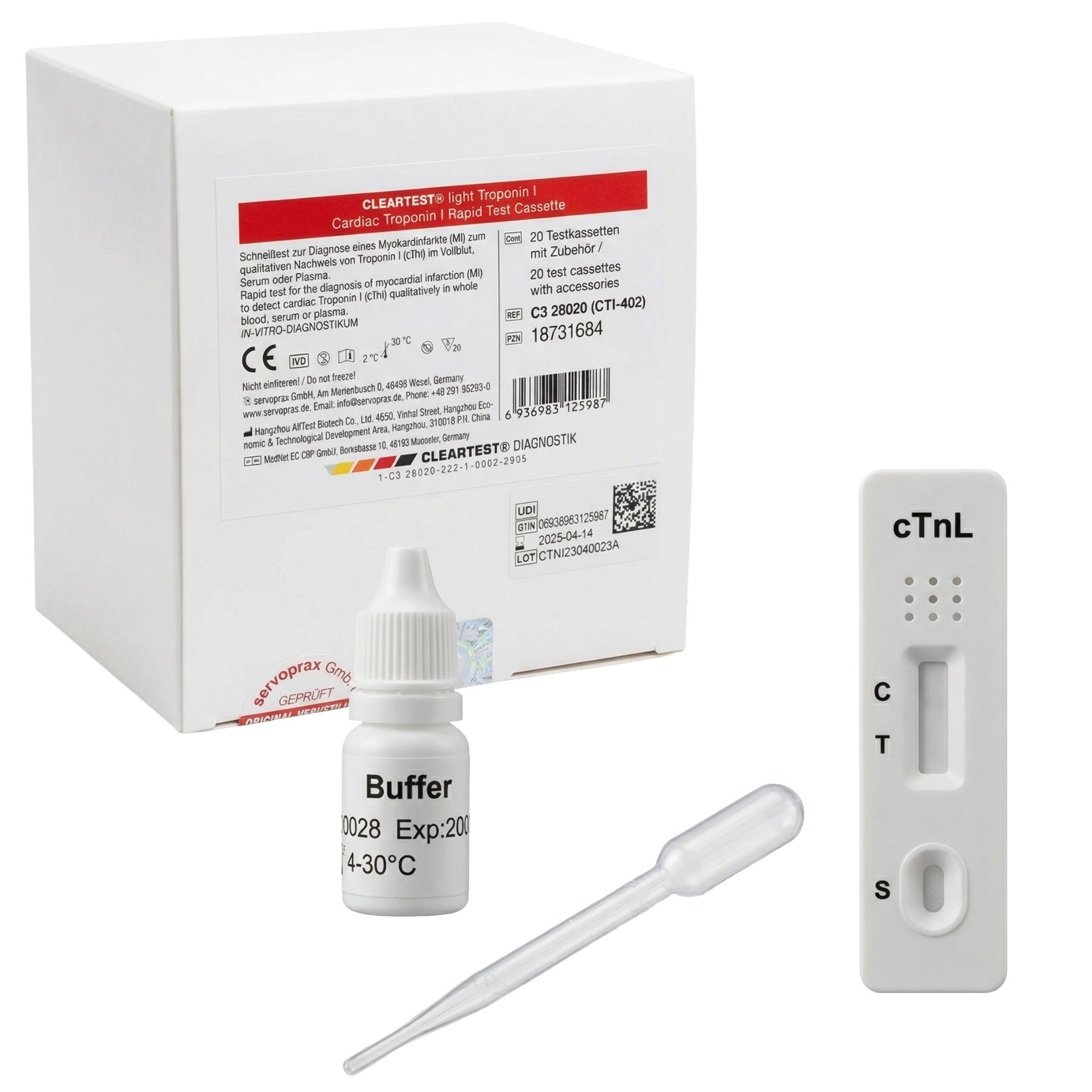 Cleartest light Troponin I Schnelltest zur Myokardinfarkt-Diagnose 20 St Kombipackung