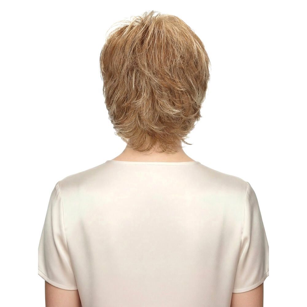 Perücke BRÜGGE von DELUXE. Blond-braune Kurzhaarfrisur. Rückansicht.