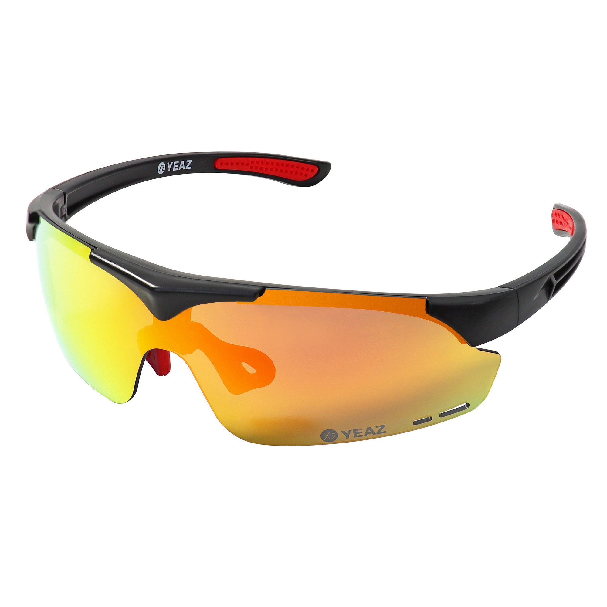 SUNUP Occhiali da sole Magnet Sports Nero opaco, Lente Rosso Revo