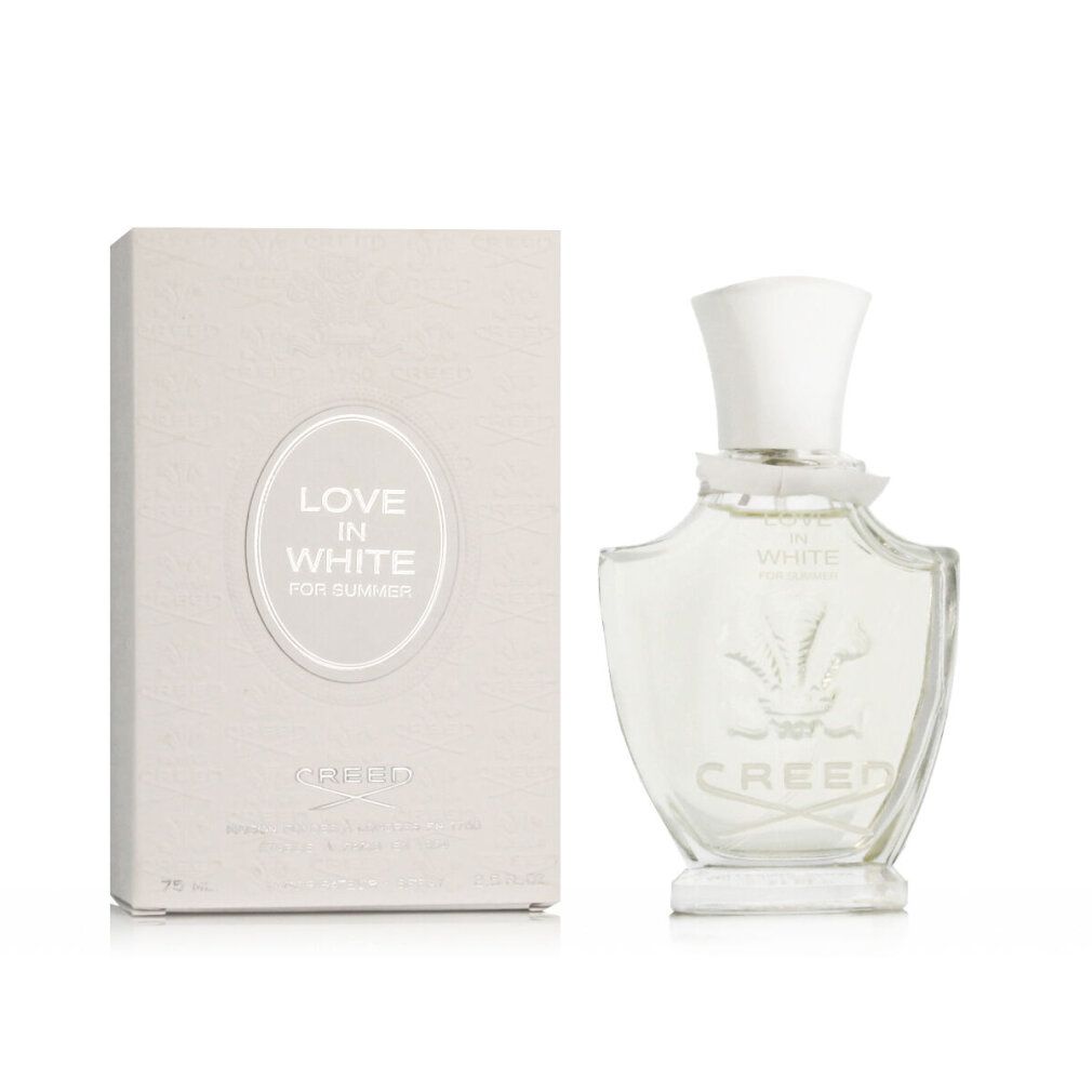 Glasflakon und Verpackung. Aufschrift: LOVE IN WHITE FOR SUMMER, CREED.