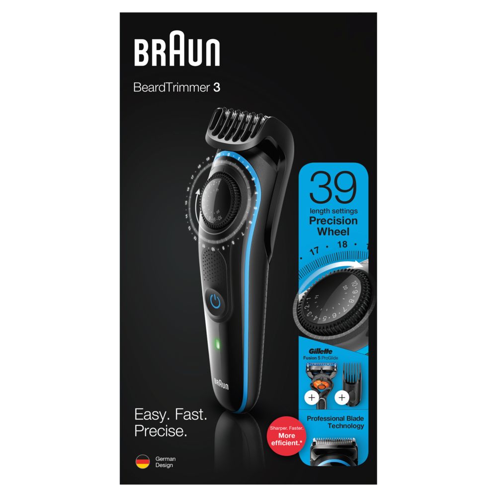 Braun - Trimmer fürs Gesicht "BeardTrimmer BT3240" in Schwarz/Blau