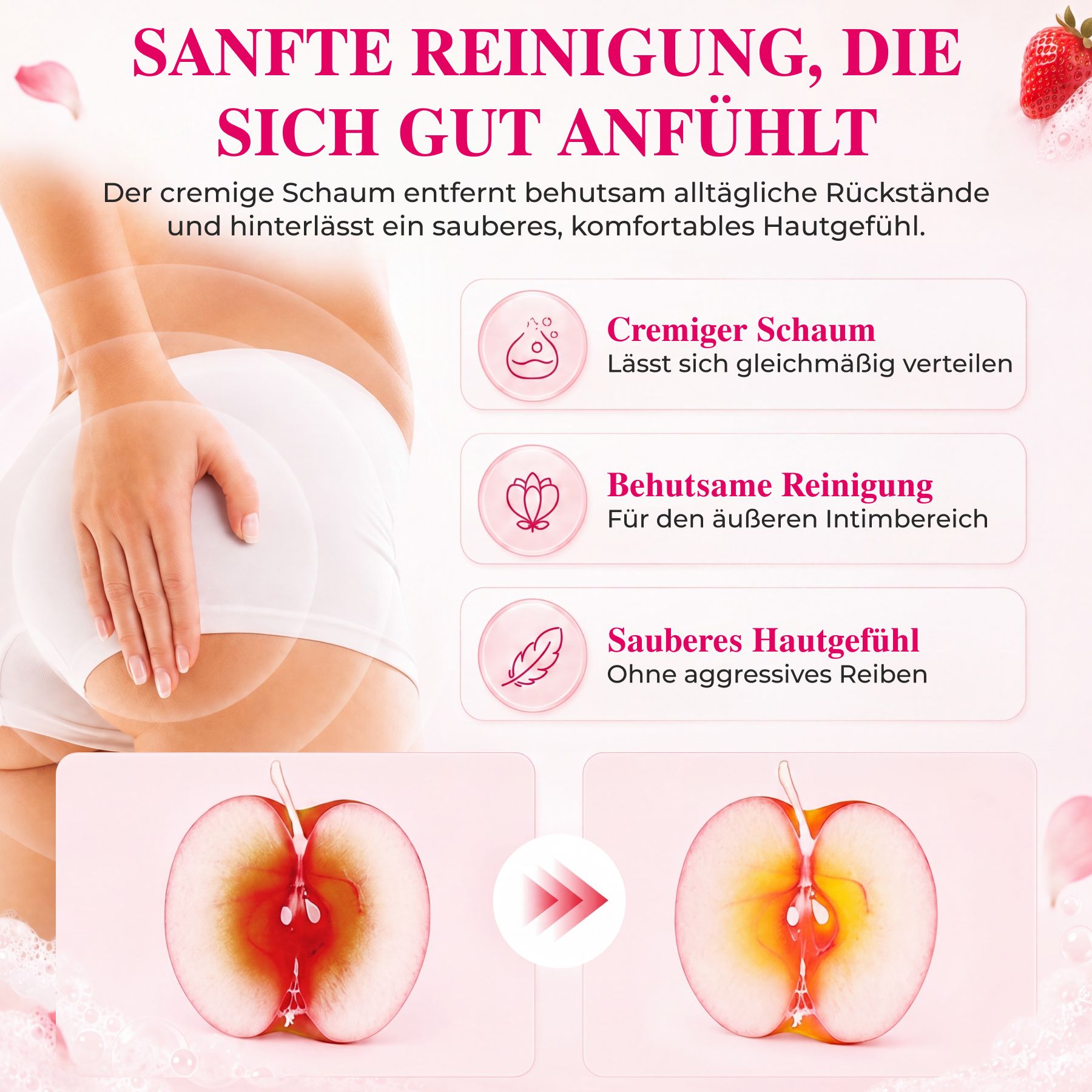 P-beauty  Intimseife Yoni Bar Frauen Intimpflege pH-Balance Erdbeer Aroma