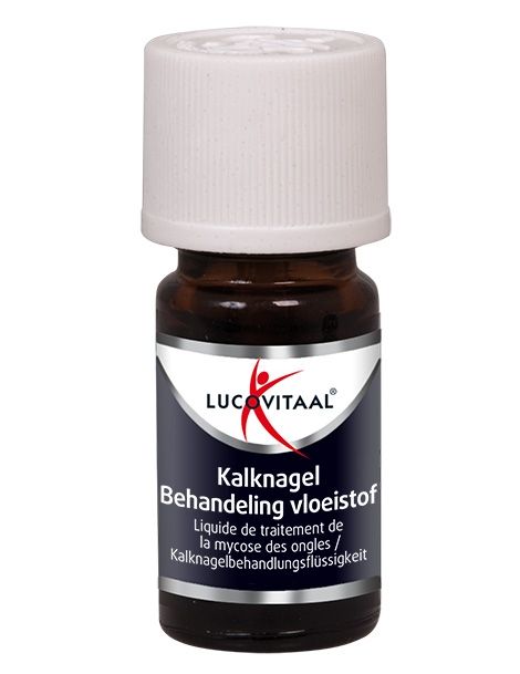 Kleine braune Glasflasche mit weißem Deckel. Produktname und Logo auf dem Etikett. Schwarze Schrift.