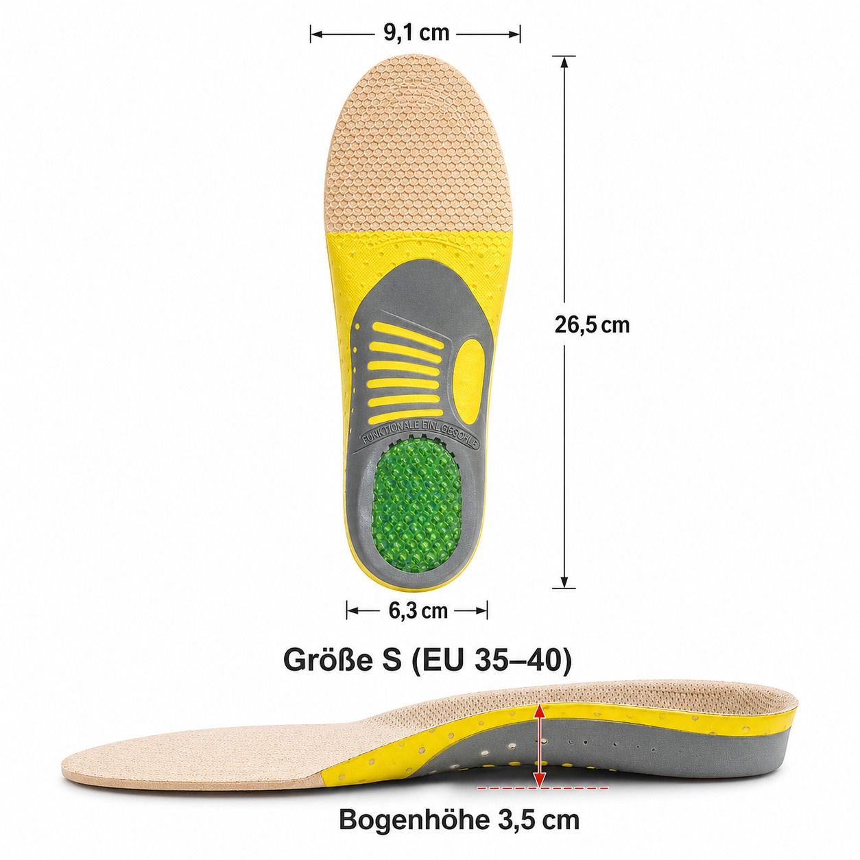 COOL-i Orthopädische Gel-Einlegesohlen,Für Sport & Alltag, zur Entlastung bei Druck im Fersenbereich
