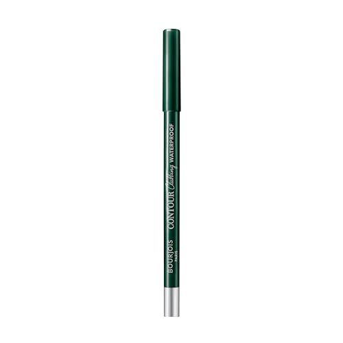 Grüner wasserfester Eyeliner Stift mit silbernem Detail und Kappe.