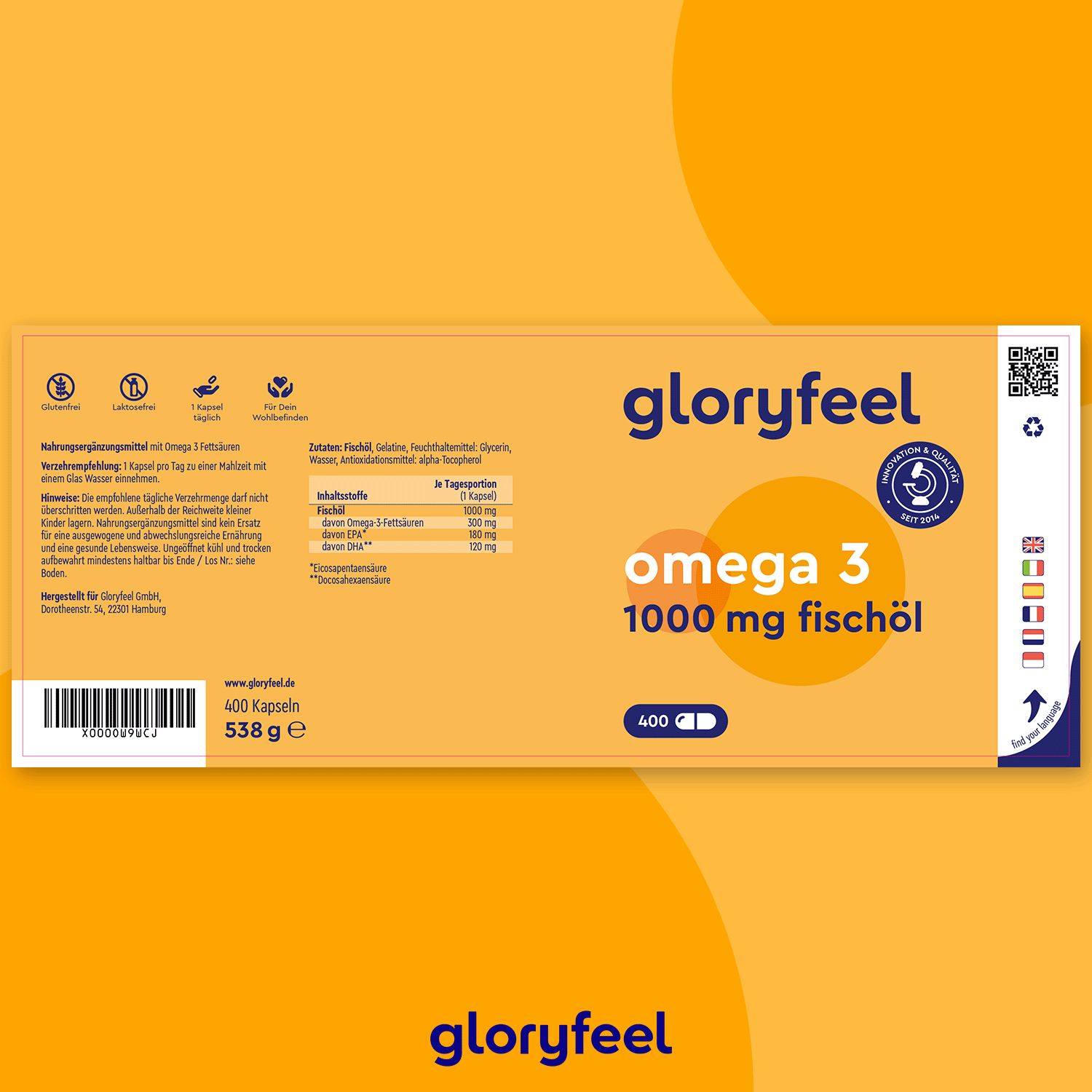 gloryfeel® Omega-3 Kapseln 400 St