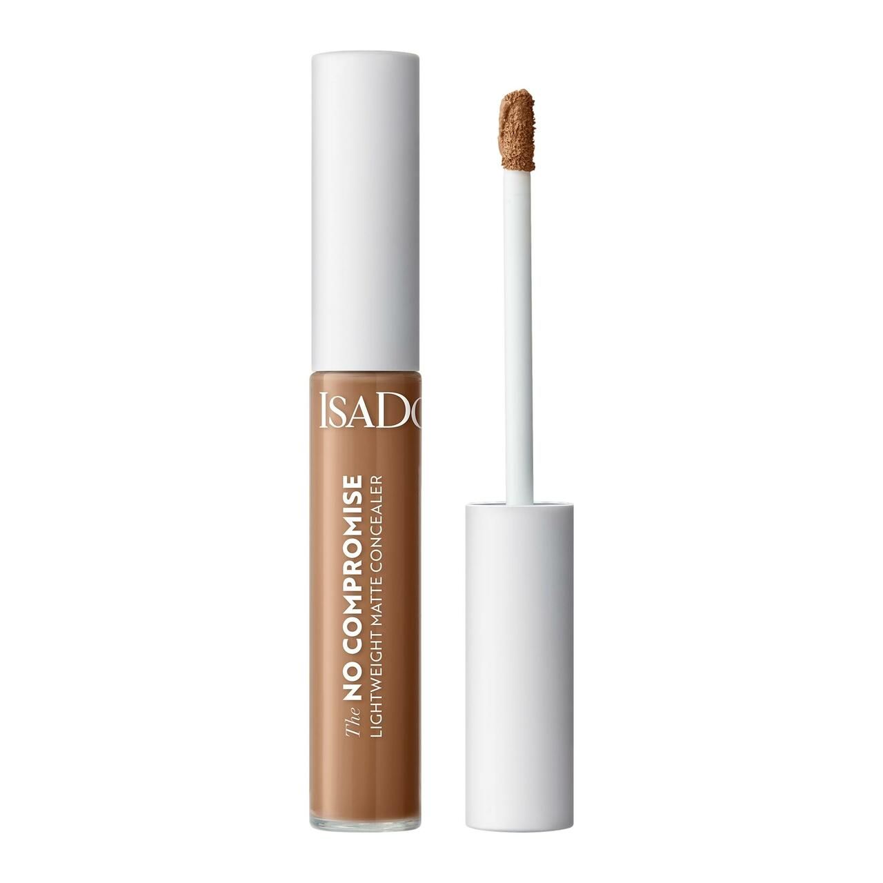 Concealer-Tube mit Applikator. Aufschrift: IsaDora, The No Compromise, Lightweight Matte Concealer.