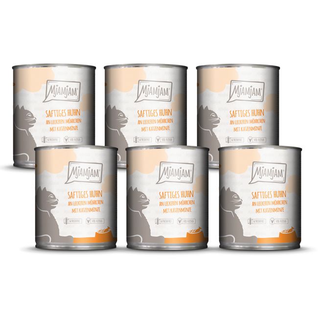 MjAMjAM - saftiges Huhn an leckeren Möhrchen 6x800 g Futter
